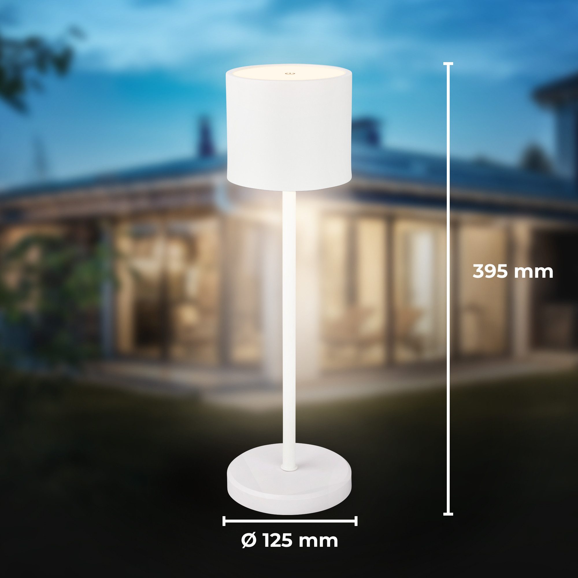 B.K.Licht Tafellamp voor buiten BK_TL1607 Accu tafellamp met oplaadstation, 3-niveau touchdimmer, IP44 (1 stuk)