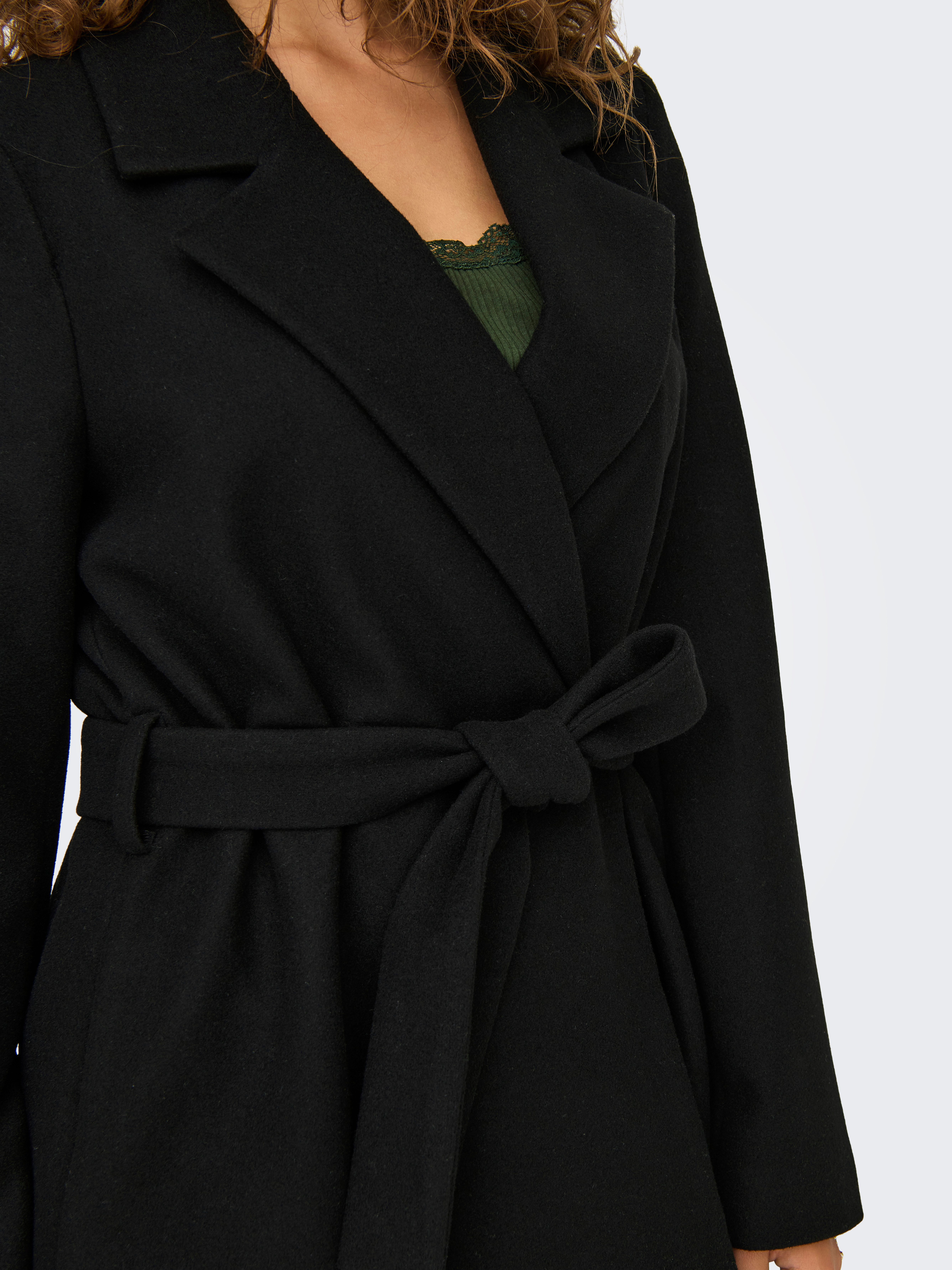Only Lange jas ONLALVILDA LIFE WRAP COAT OTW
