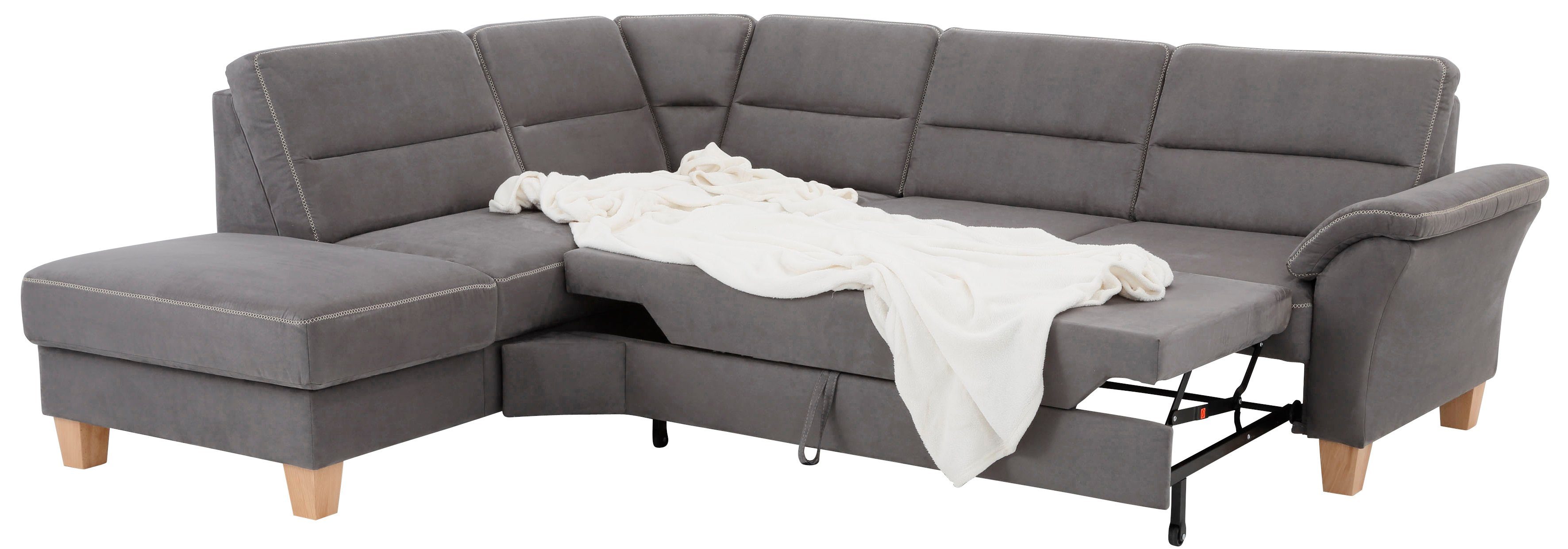 Home affaire Hoekbank Soleo L-model comfortabel door trapezehoek met relaxfunctie, ook met slaapfunctie