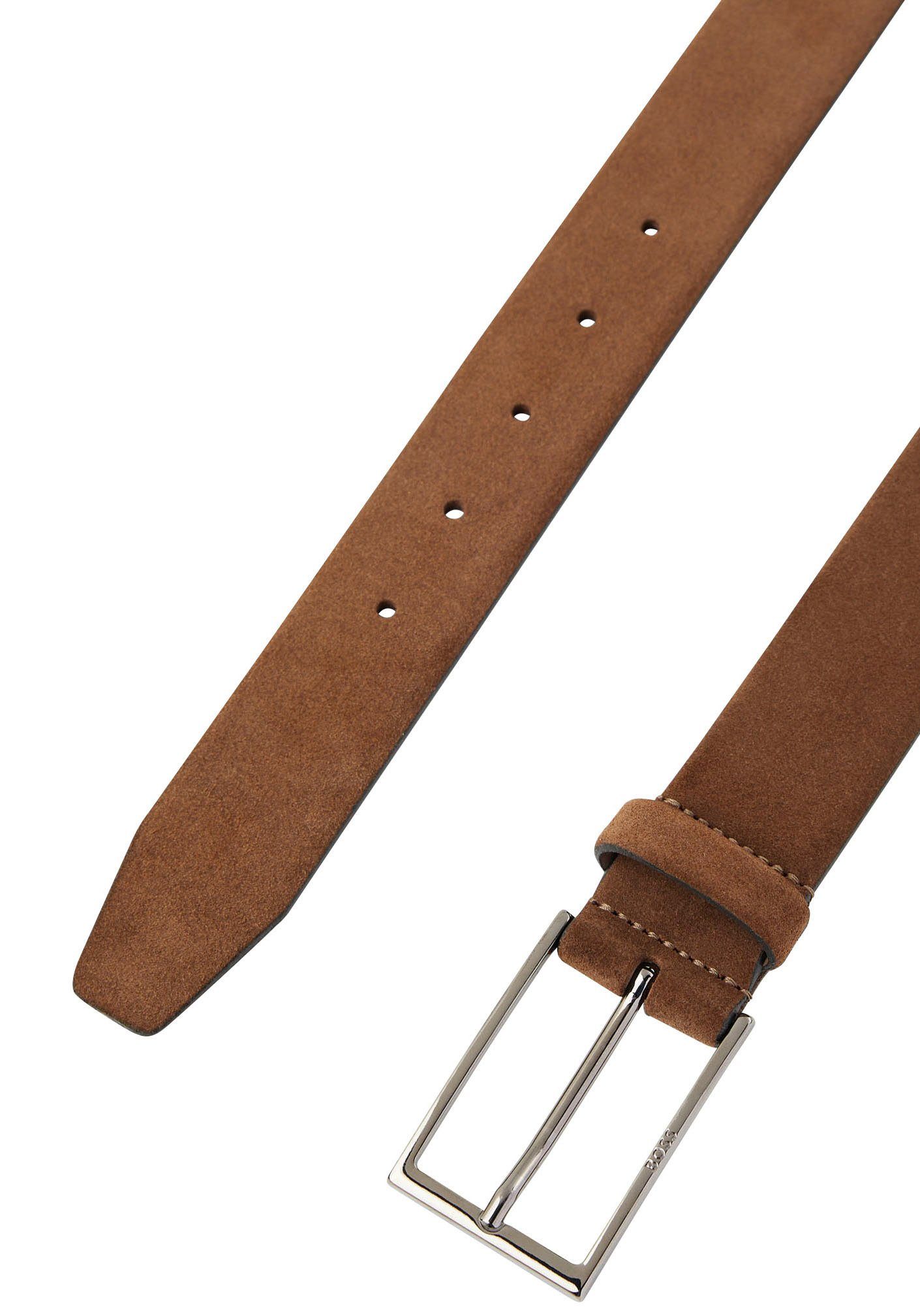 Boss Leren riem Calindo van suedeleer met metalen logo-sluiting