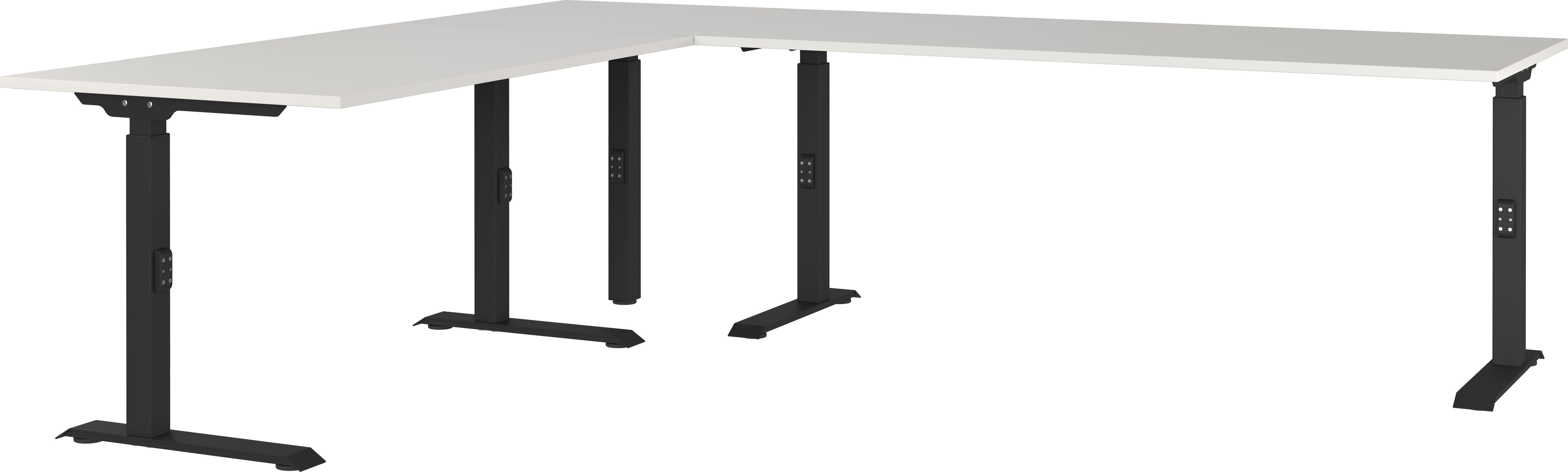 GERMANIA Hoekbureau GW-Agenda hoogte verstelbaar, beschikbaar in verschillende maten hoekbureaus maat 260 cm x 68 cm x 220 cm grijs
