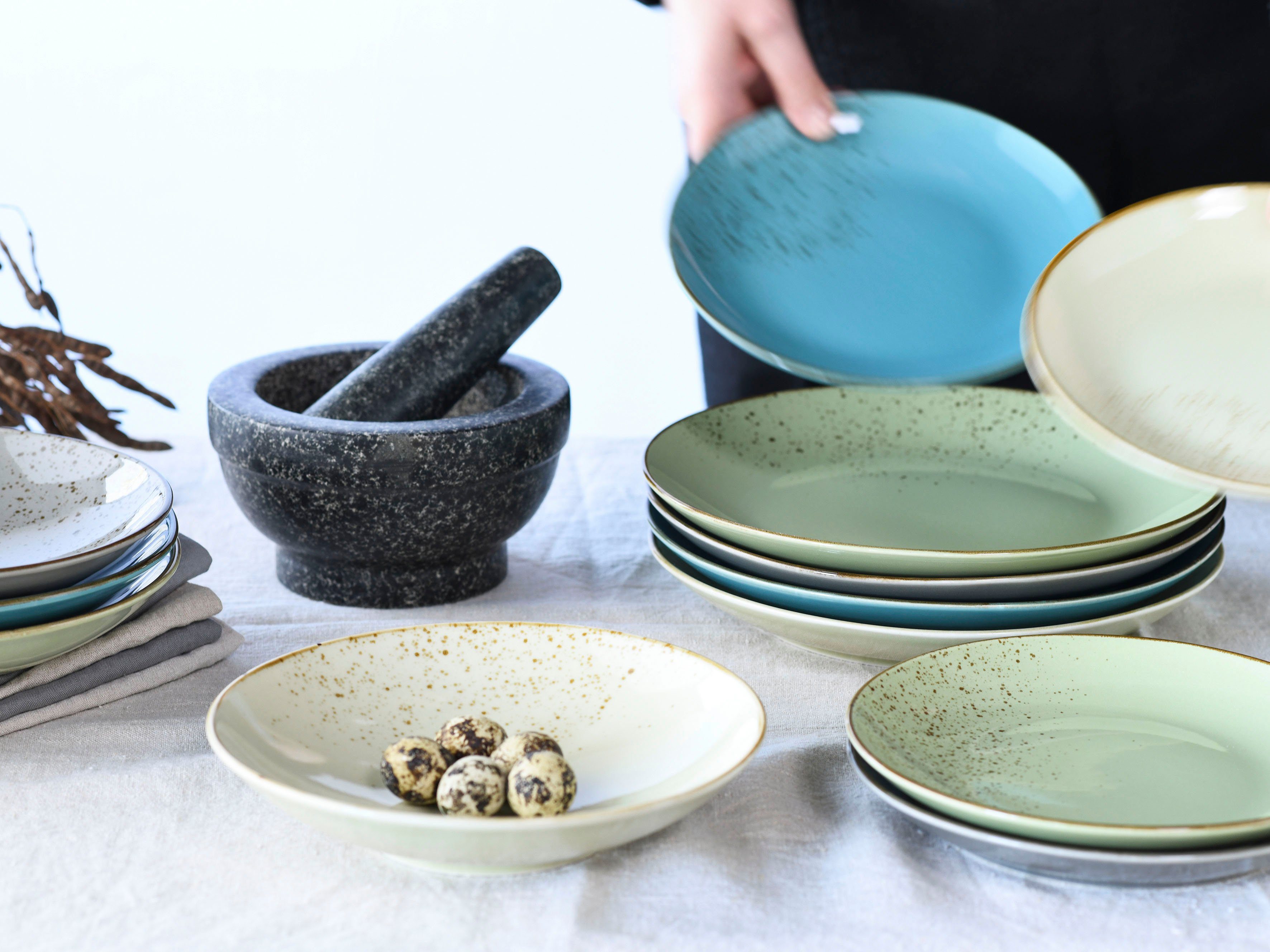 CreaTable Eetservies Servies-set NATURE COLLECTION Servies, 12 delen, voor 4 personen (set, 12-delig)