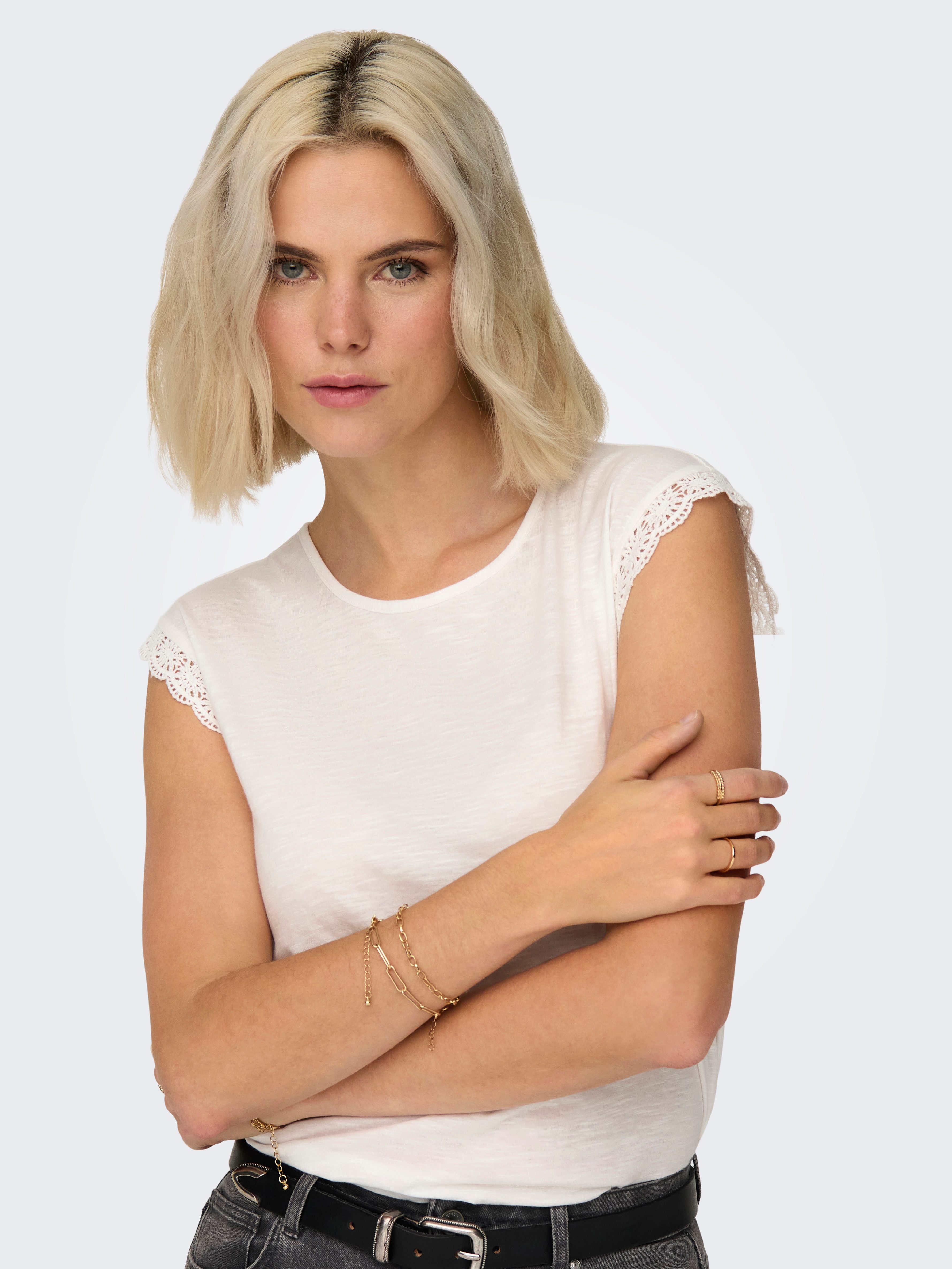 JDY Shirt met korte mouwen JDYSALVA LIFE S/L CROCHET TOP JRS