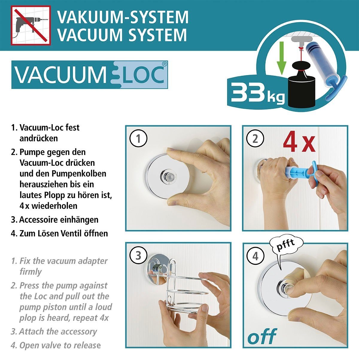 WENKO Badkamerrekje Vacuum-Loc 2 verdiepingen
