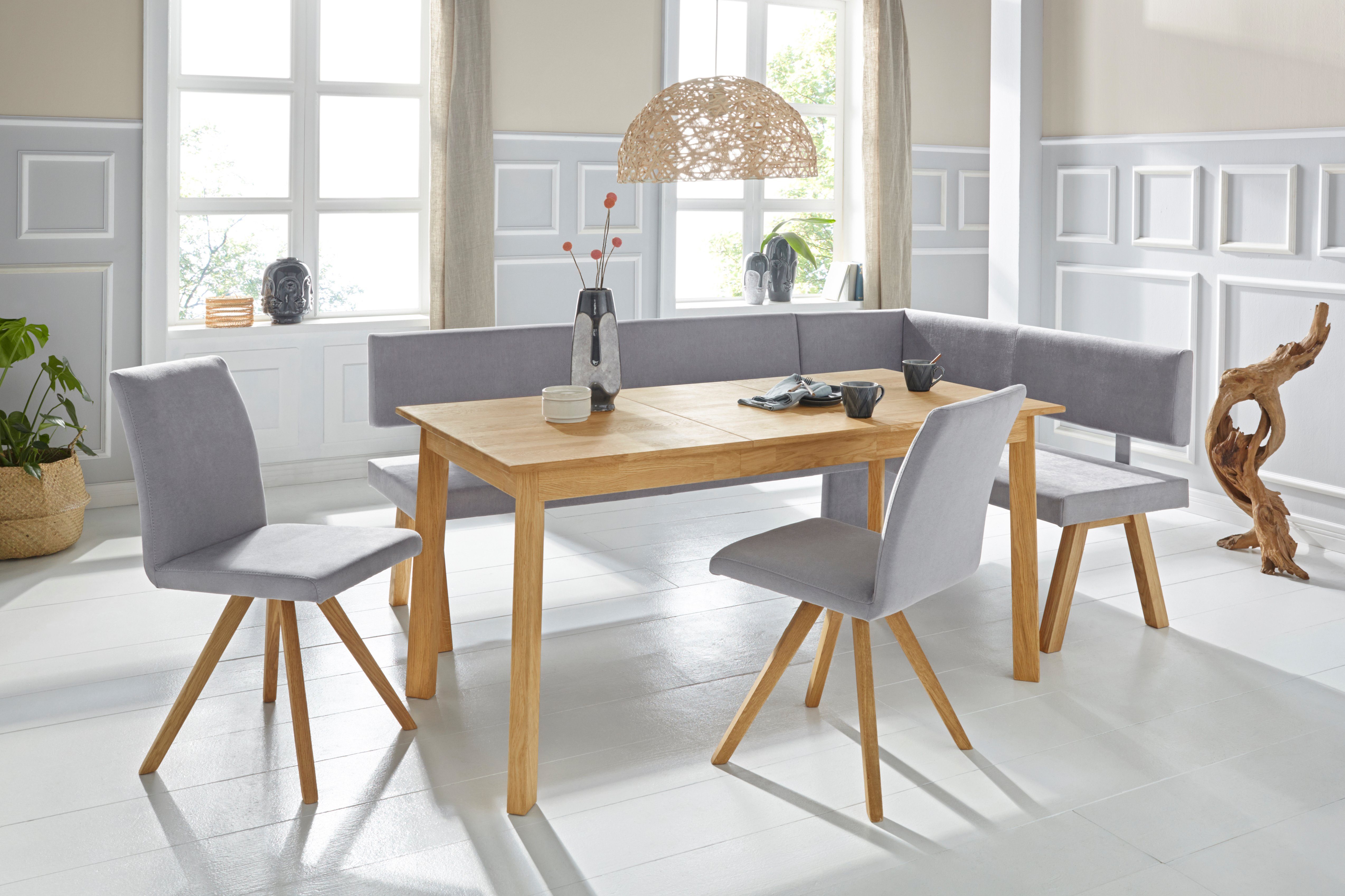 Home affaire Kuipstoel Rio Bekleding van imitatieleer of structuurstof en het frame is geolied eiken (2 stuks)