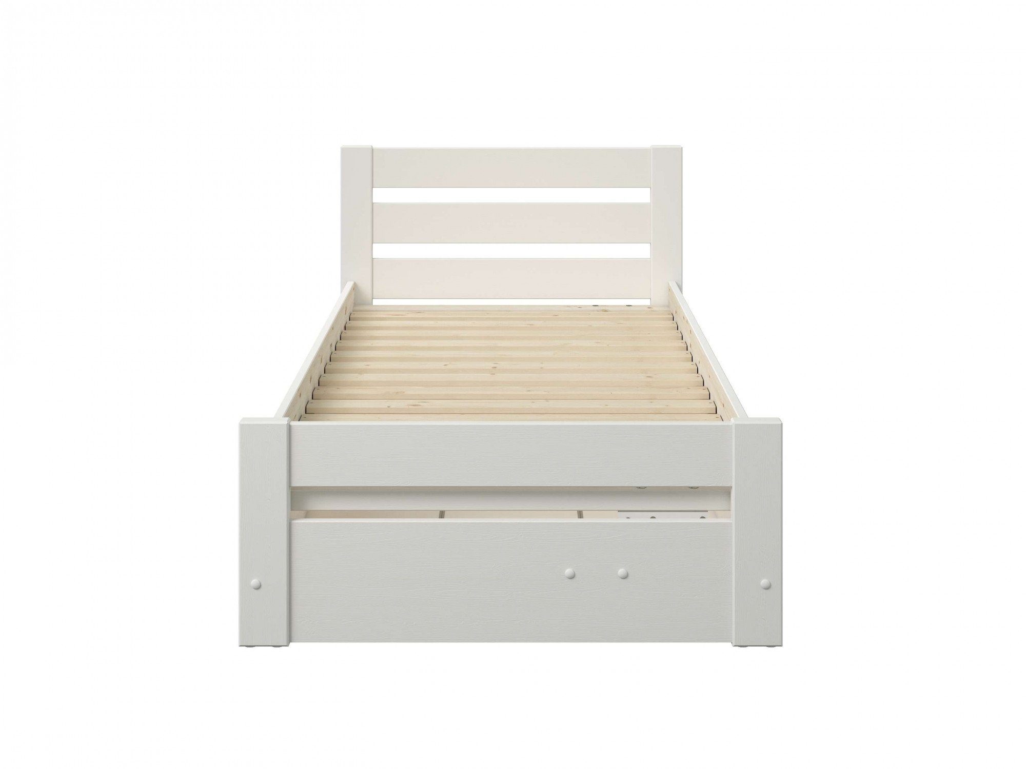 Lüttenhütt Massief houten ledikant GODJE , BESTSELLER, gecertificeerd massief hout (grenen) aan de zijkant te openen bedbox met veel opbergruimte, scandinavisch