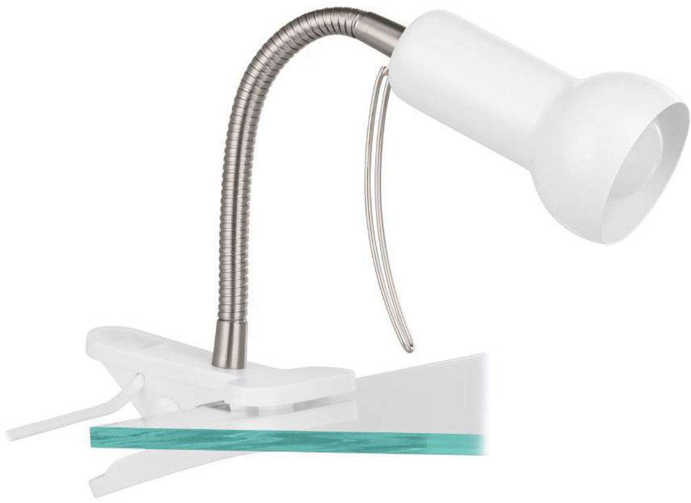 EGLO Klemlamp FABIO klemspot, wit, excl. lichtbron E14, met klem, kantoor