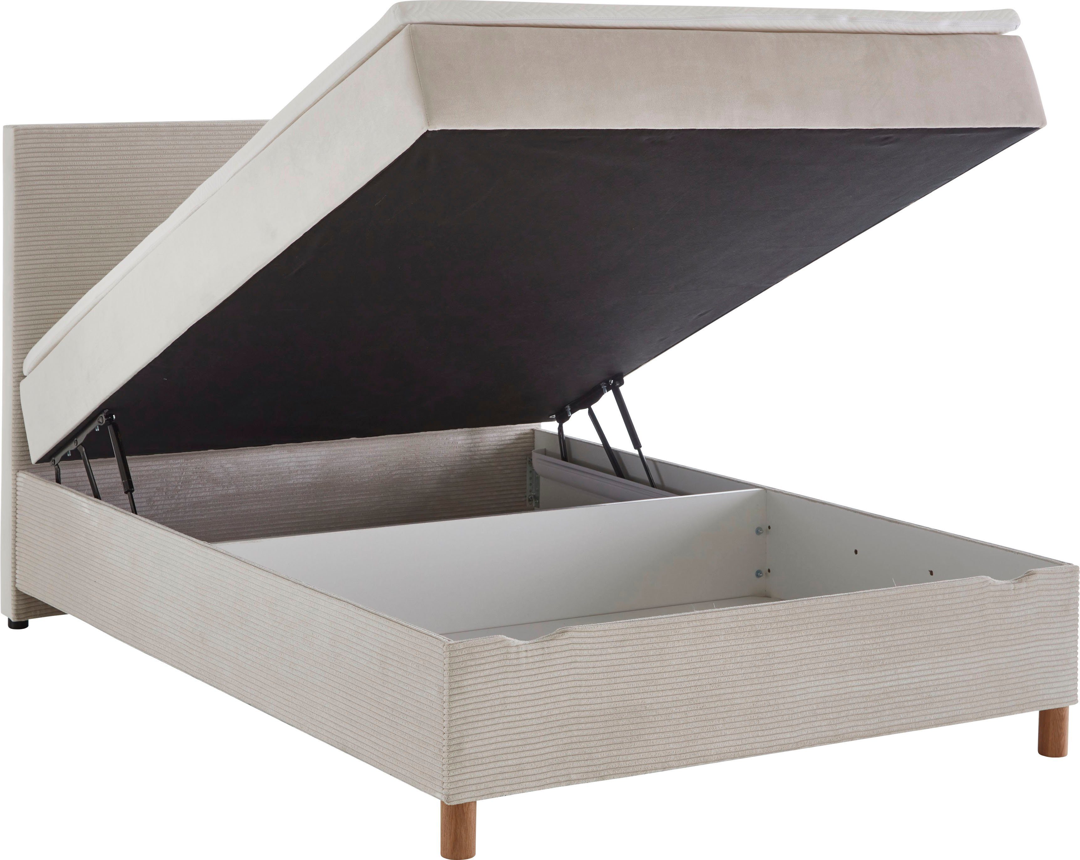 meise.möbel Boxspring Corsica met bedkist en topmatras, bekleding in een stof- en cordmix