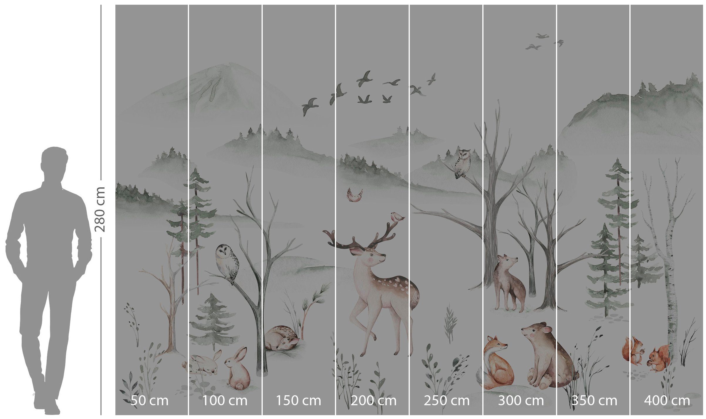 Komar Vliesbehang Digitale print vlies - Cozy Woods - Afmeting 400 x 280 cm
