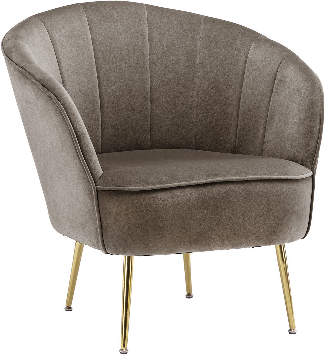 Kayoom Fauteuil Loulan 125, comfortabele cocktailstoel, luxe fluwelen bekleding Cocktailstoel, rugleuning met decoratieve naad, metalen poten in goudkleur (1 stuk)