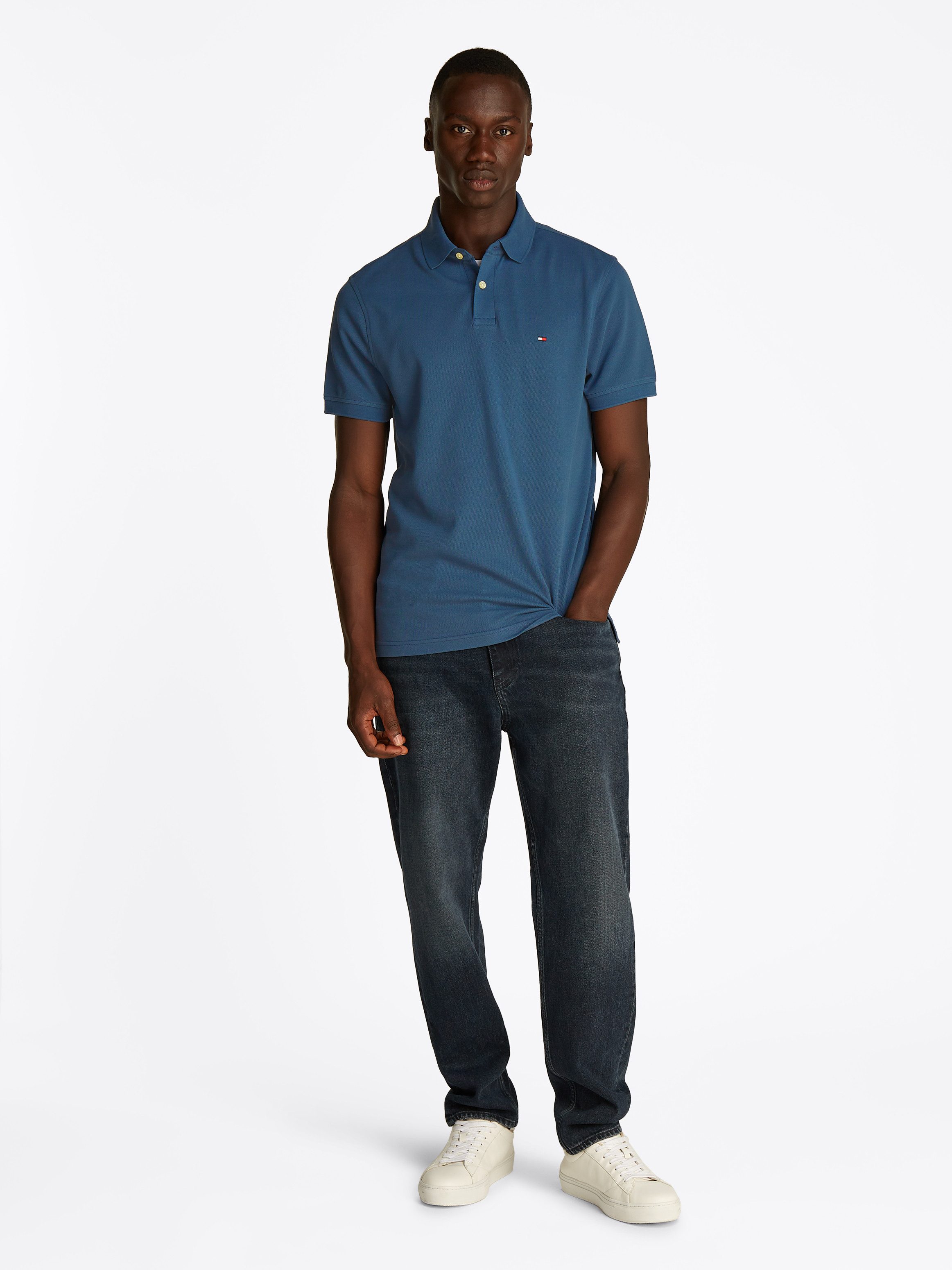 Tommy Hilfiger Poloshirt 1985 REGULAR POLO met contraststrepen en knoopsluiting