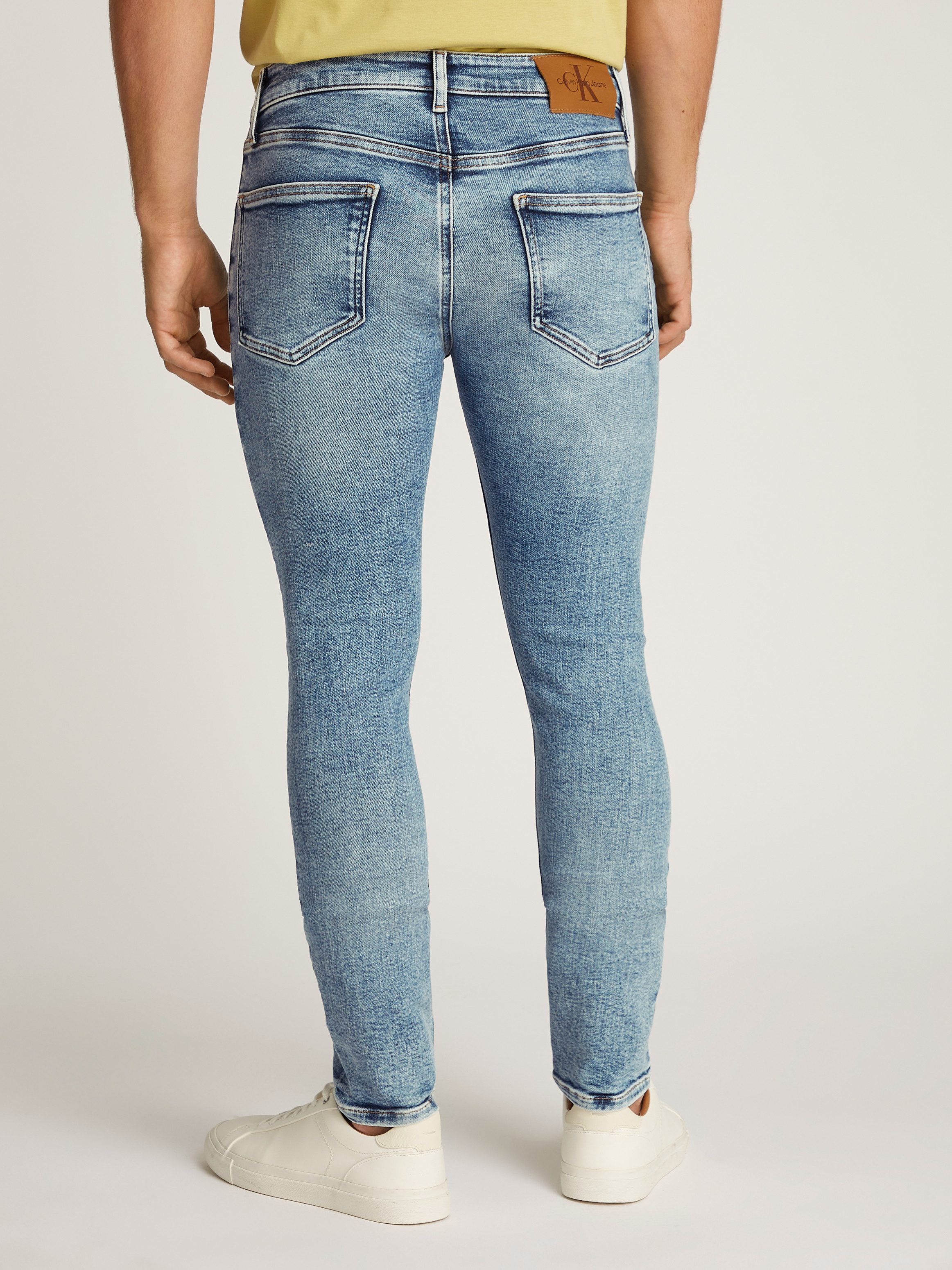 Calvin Klein Stretch jeans Skinny Muntzakje, logo borduursel