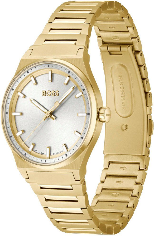 Boss Kwartshorloge CANDOR DAMES Dameshorloge, horloge, glow-in-the-dark indices, roestvrijstalen band