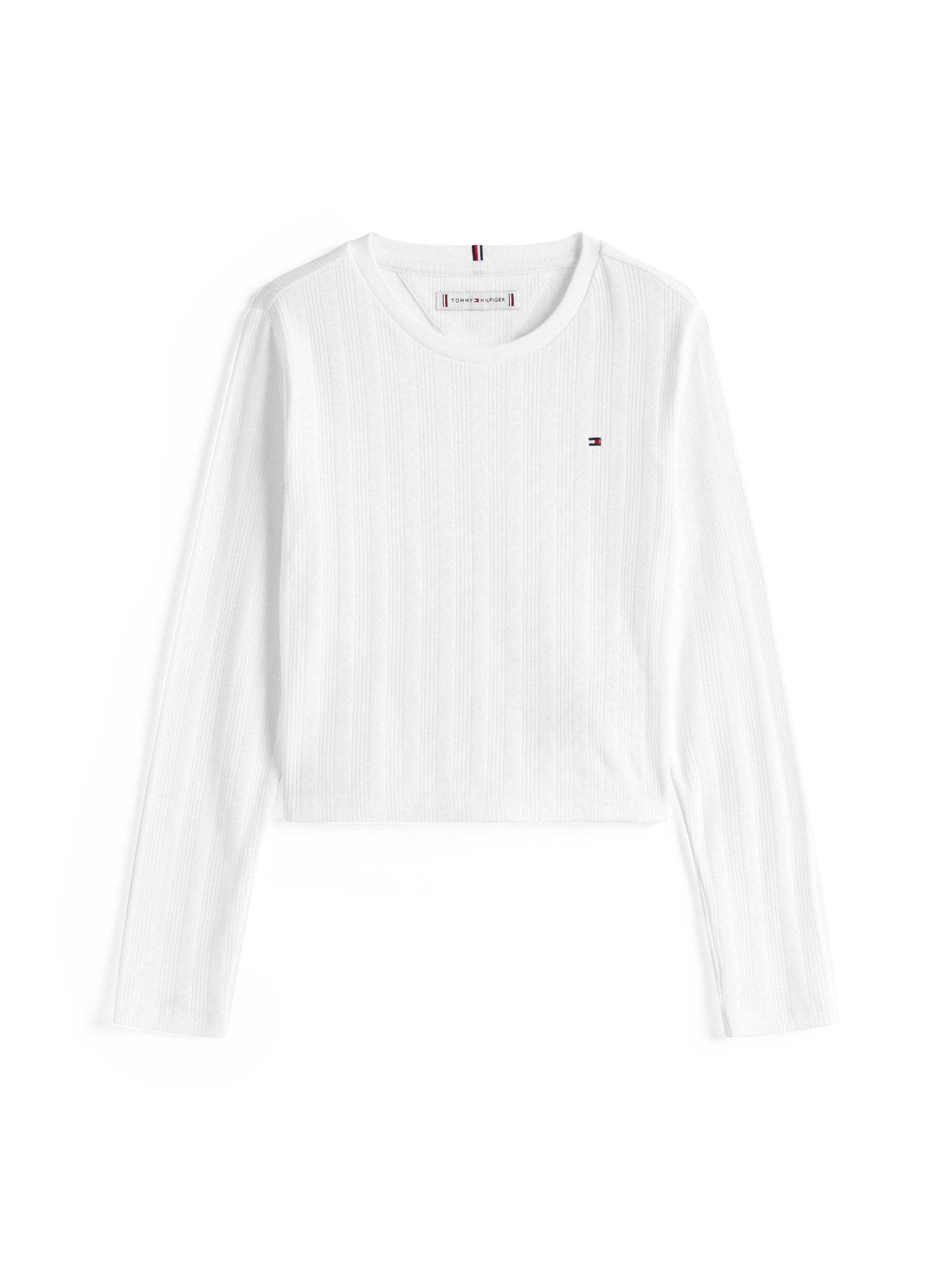 Tommy Hilfiger Shirt met lange mouwen POINTELLE TOP LS voor kinderen tot 16 jaar, met logo-print
