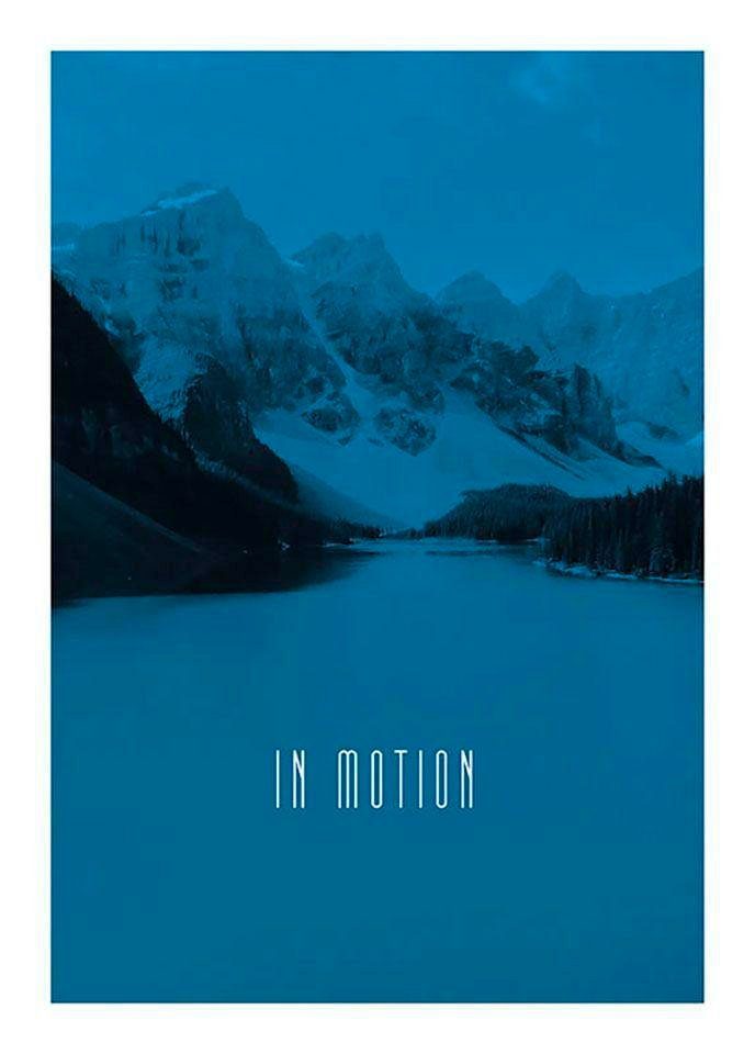 Komar Poster Word Lake in Motion blue Hoogte: 70 cm