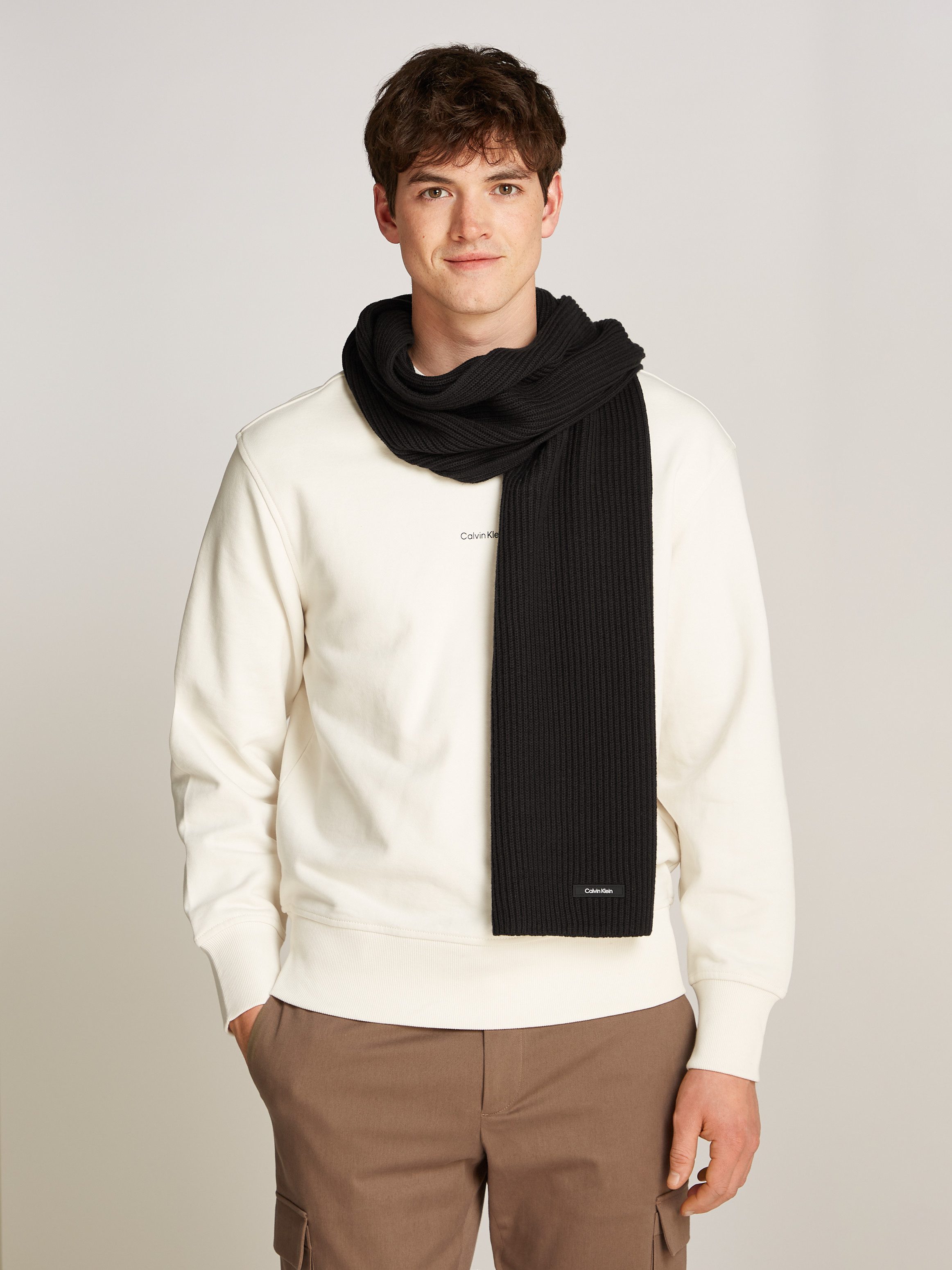 Calvin Klein Sjaal CLASSIC COTTON RIB SCARF