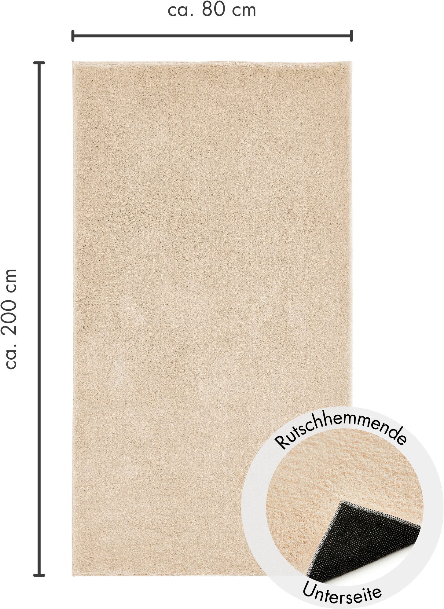 Andiamo Badmat Arezzo Uni kleuren, zacht & knuffelig, ook in rond en als 2-delige set verkrijgbaar