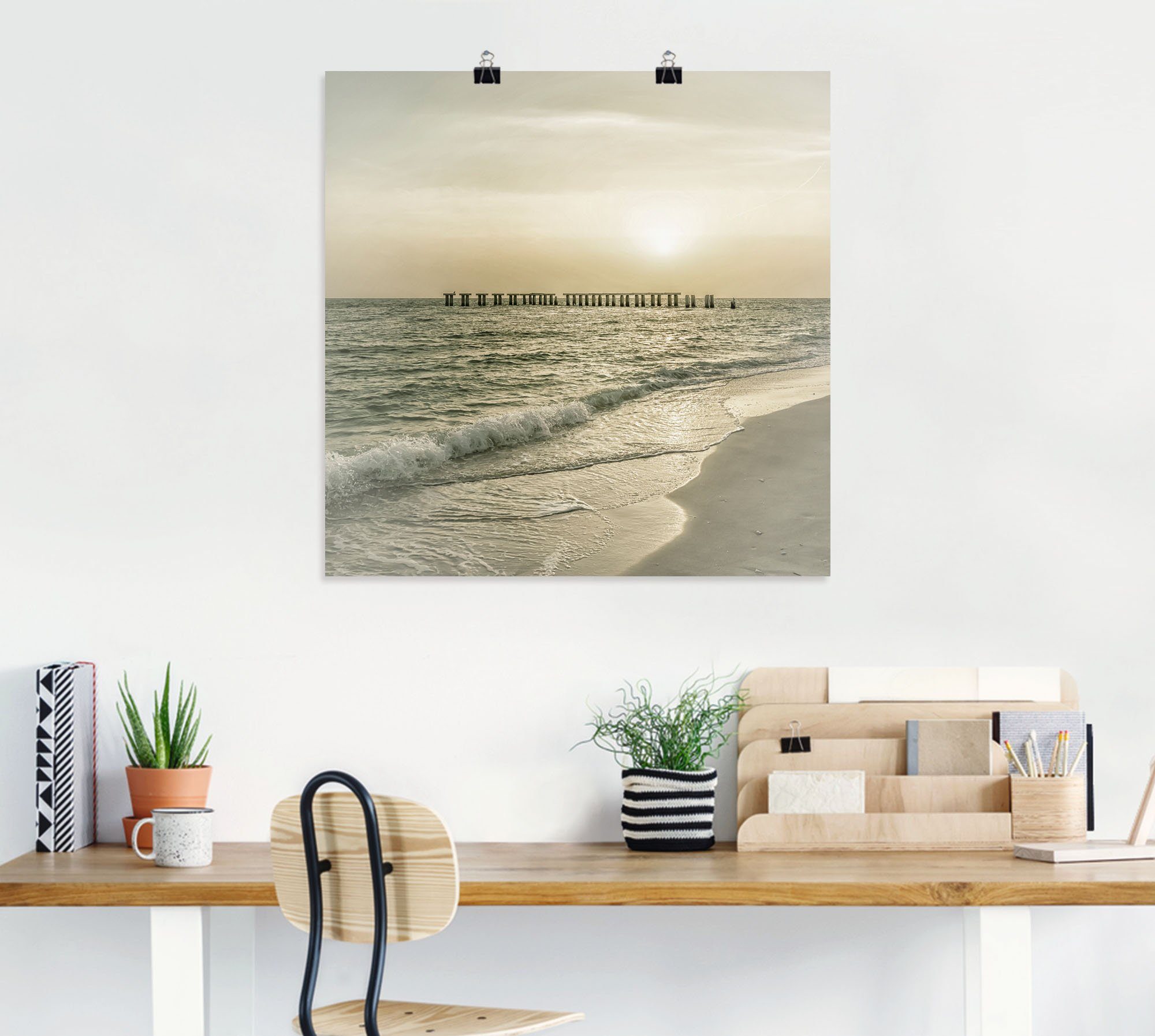 Artland Poster Gasparilla Island zonsondergang als artprint van aluminium, artprint op linnen, muursticker of poster in verschillende maten