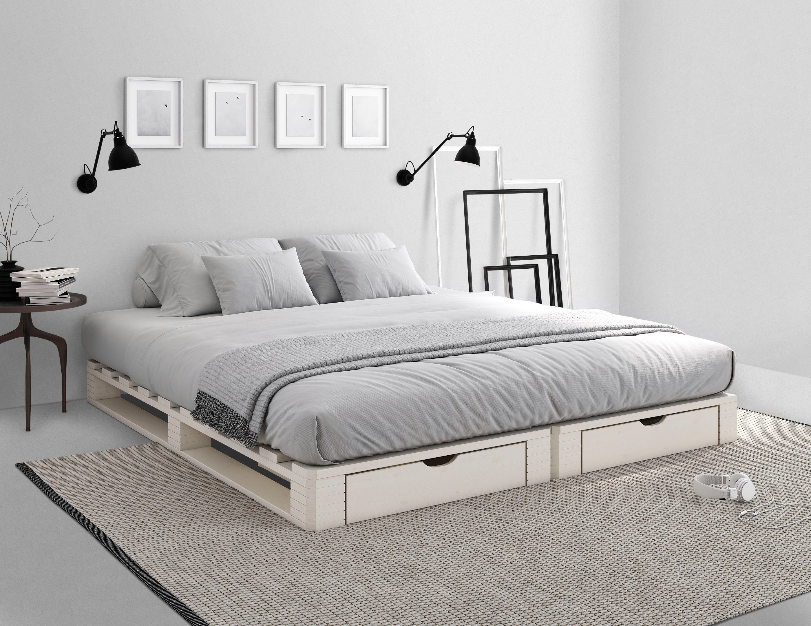 Home affaire Palletbed "ALASCO" BESTSELLER! Met lade gecertificeerd massief hout, uit te breiden tot tweepersoons- of familiebed