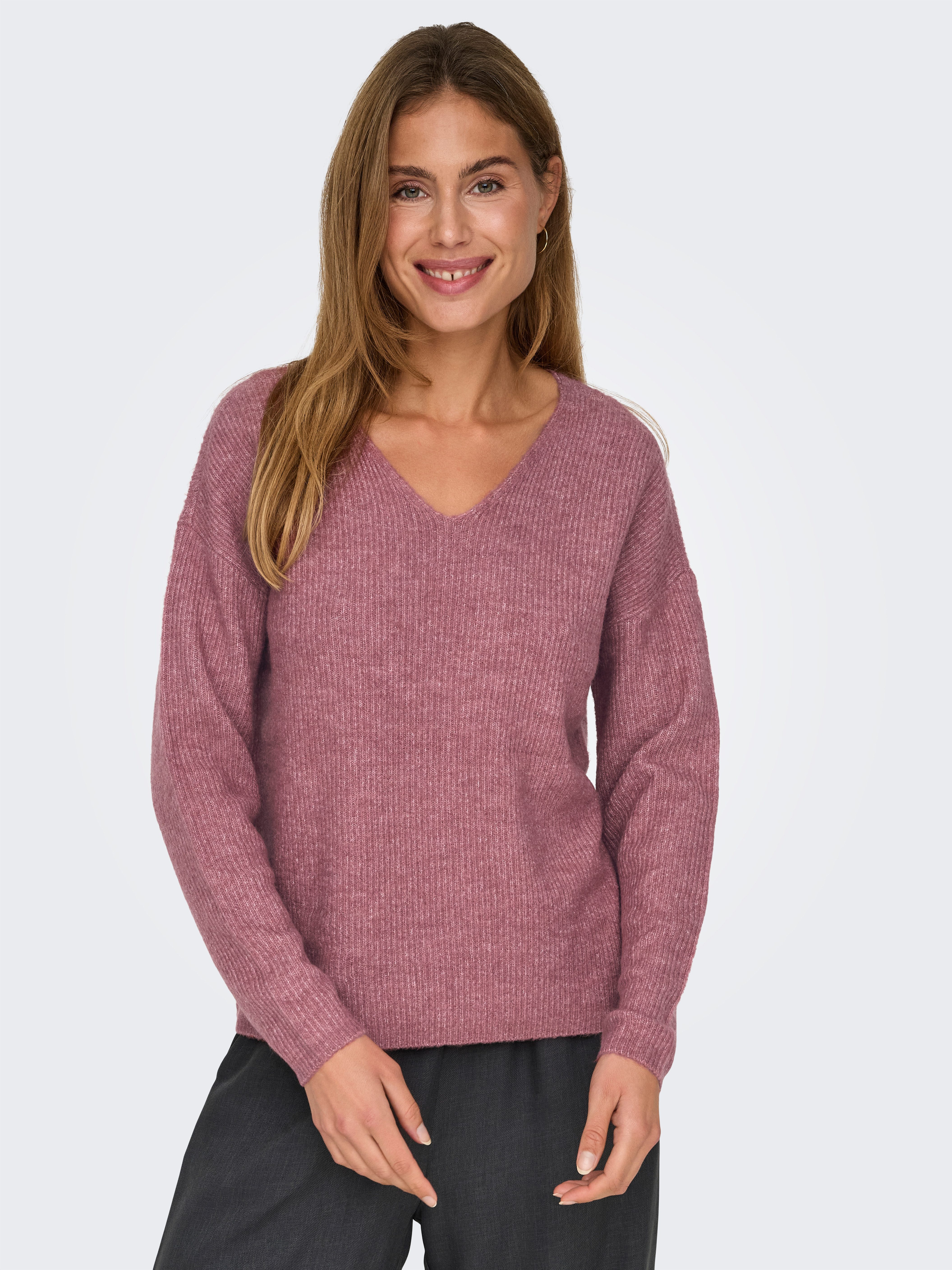 Only Trui met V-hals ONLCAMILLA V-NECK L S PULLOVER KNT NOOS