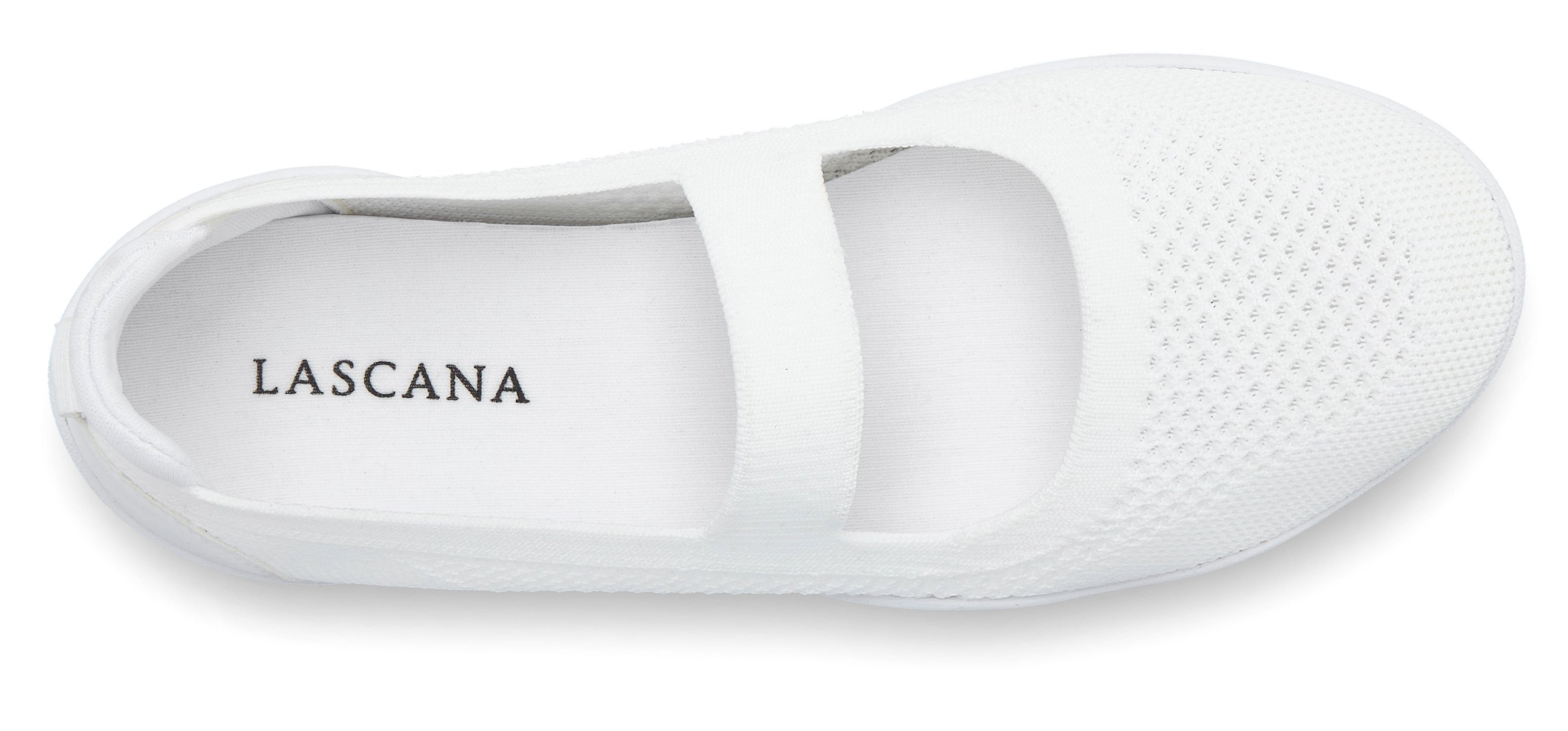 Lascana Sneaker-ballerina’s Vrijetijdsschoen, slipper, halfschoen, slip-on sneaker superlicht VEGAN