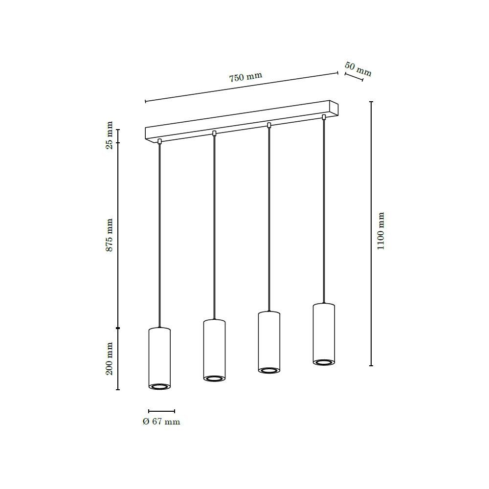 SPOT Light Hanglamp PIPE Hanglamp, natuurproduct van eikenhout, led verwisselbaar (1 stuk)