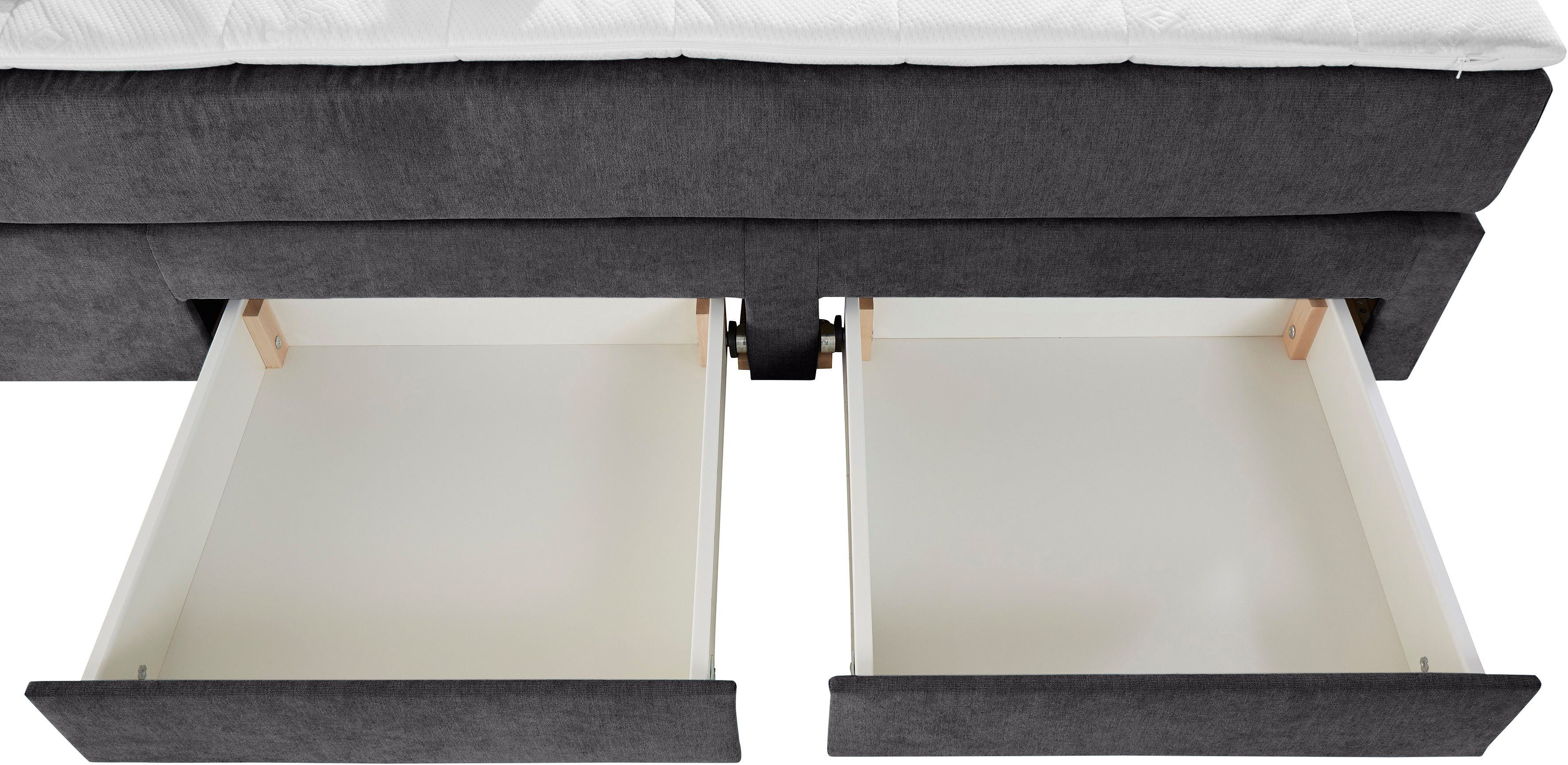 INOSIGN Boxspring Luan Laden, ledverlichting en topmatras, in breedte 120 cm en 180 cm