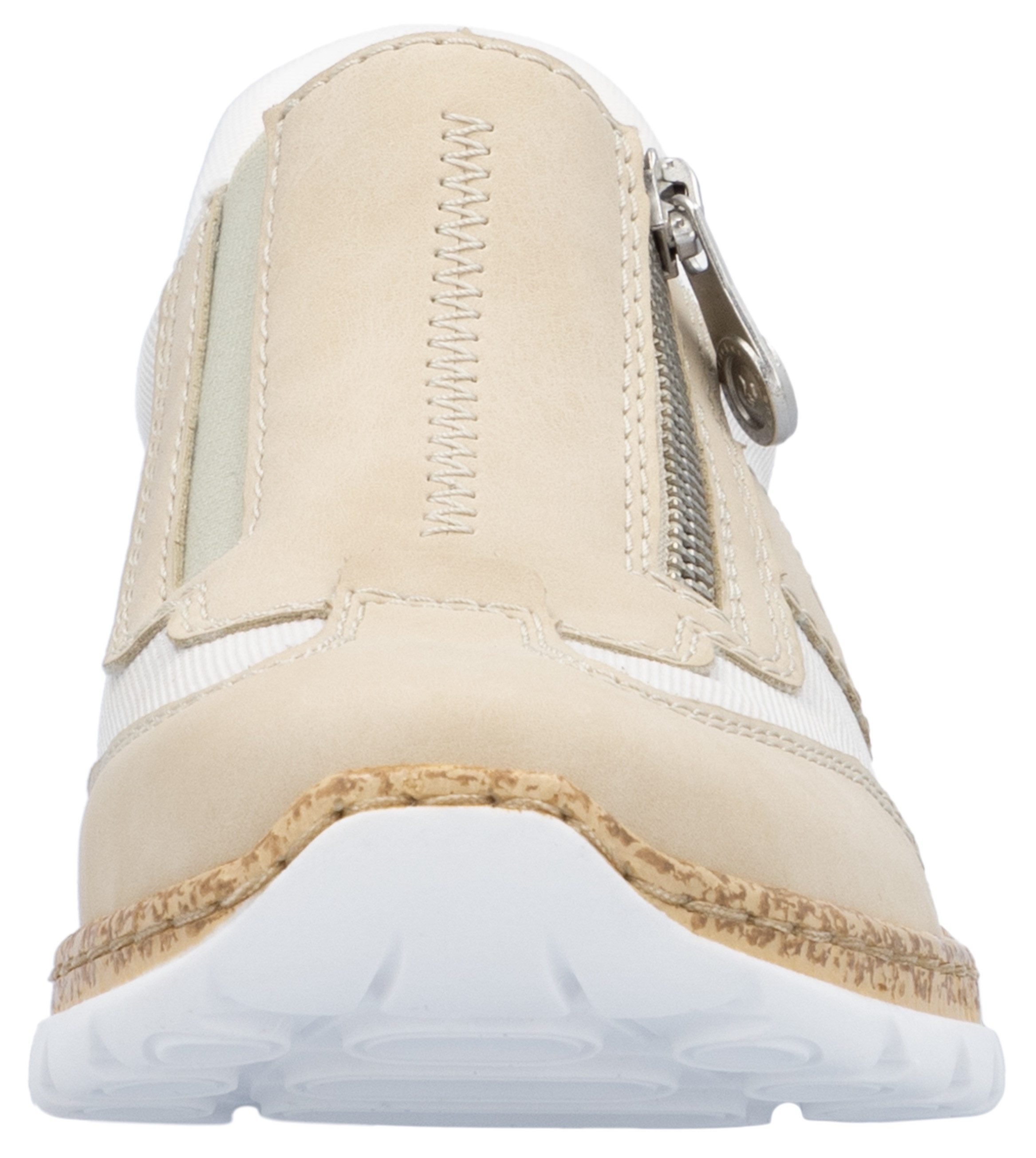 Rieker Slip-on sneakers , lage schoen, vrijetijdsschoen, met rits en memosoft-binnenzool
