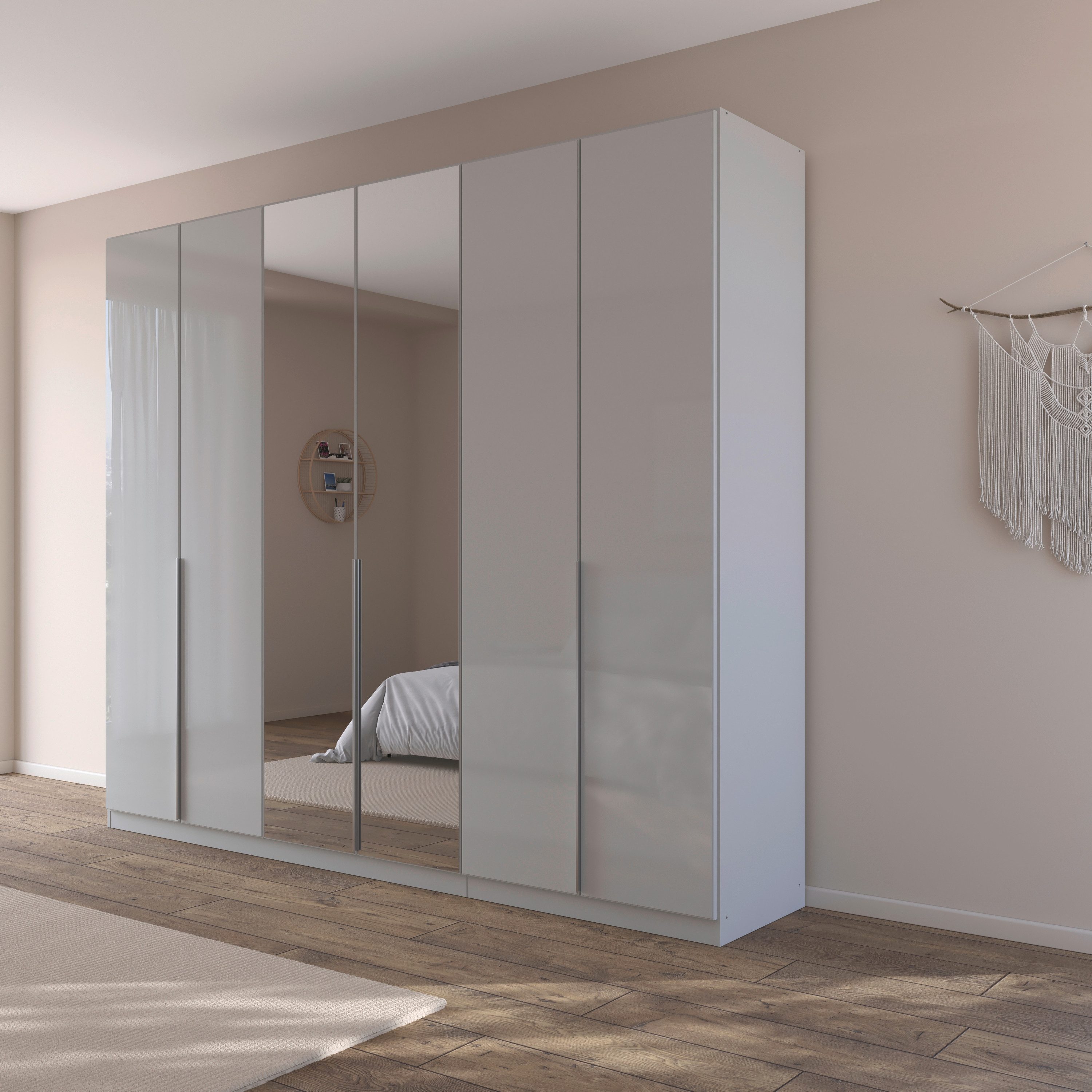 rauch Draaideurkast Kledingkasten kast garderobe AGORDO met glazen front doordachte binnenuitrusting, in 6 breedtes en 2 hoogtes made in germany
