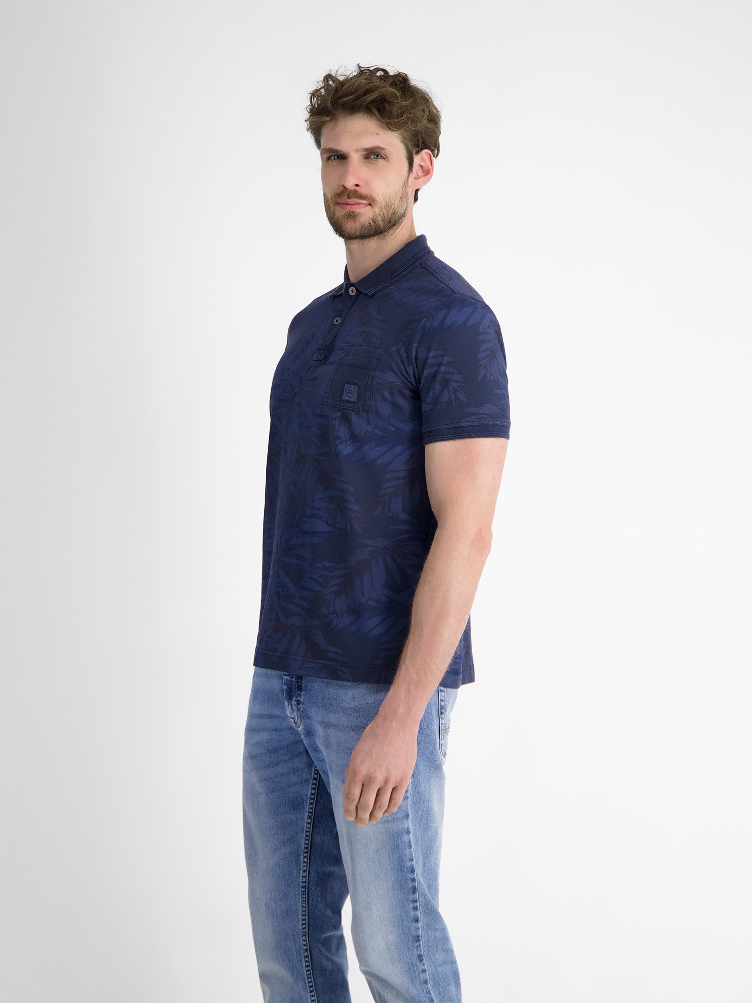 Lerros Poloshirt LERROS heren poloshirt, bloemenbedrukt