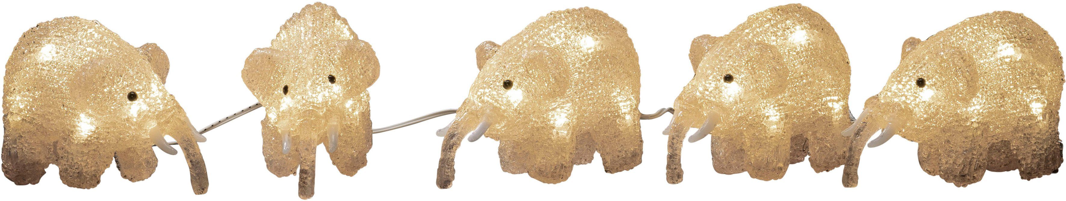 Konstsmide 6256-103 Acryl figuur Energielabel: G (A G) Olifant Set van 5 stuks Warmwit LED Warm-wit