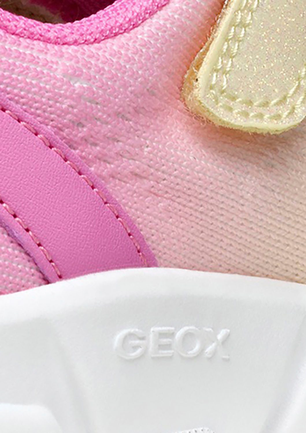 Geox Sneakers J ARIL GIRL , knitwear sneaker, klittenbandschoen met glinsterende klittenband