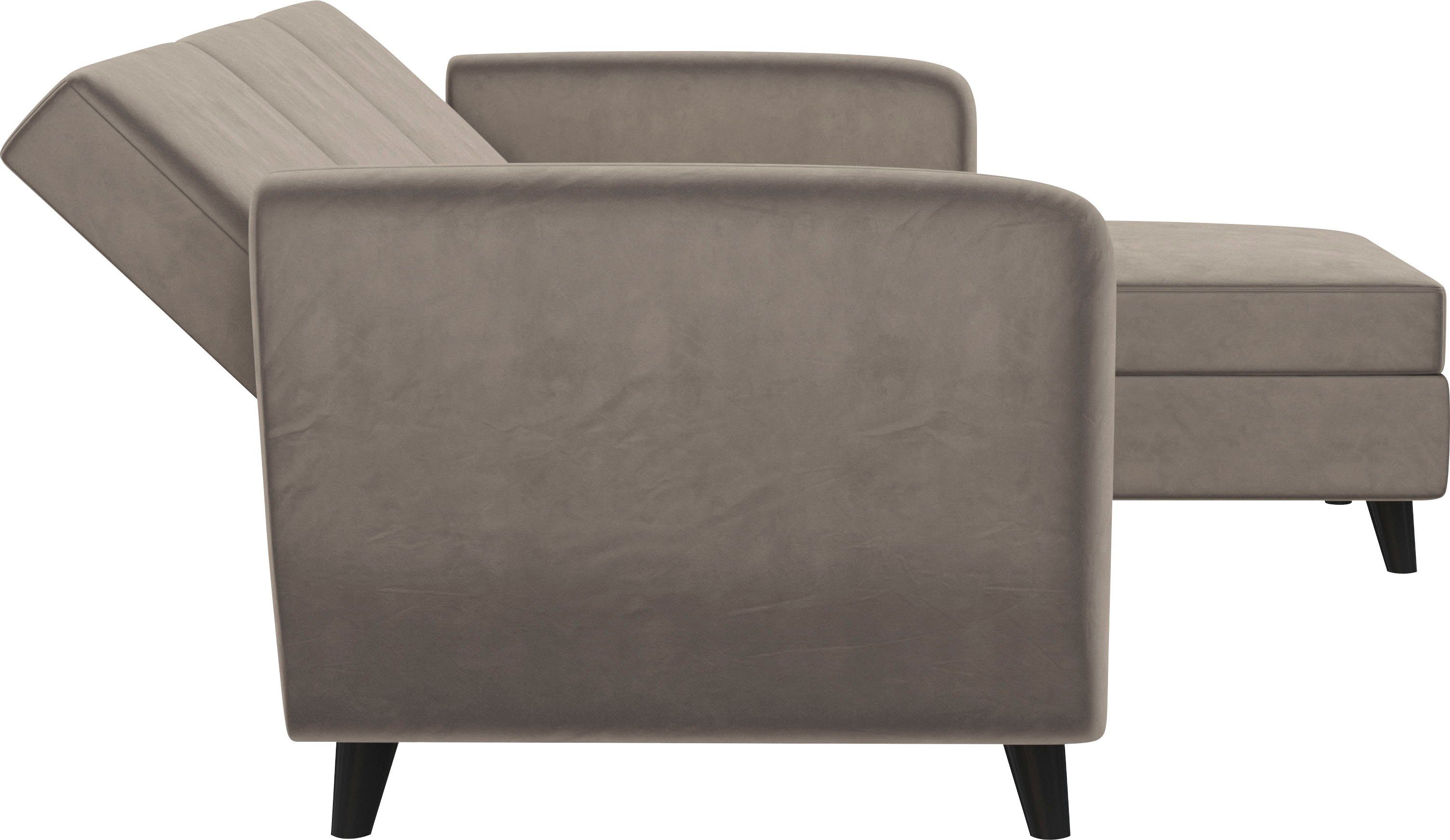 Dorel Home Hoekbank Perry, L-vorm Rugleuning, verschillende kleurvarianten, zithoogte 43 cm, breedte 219 cm