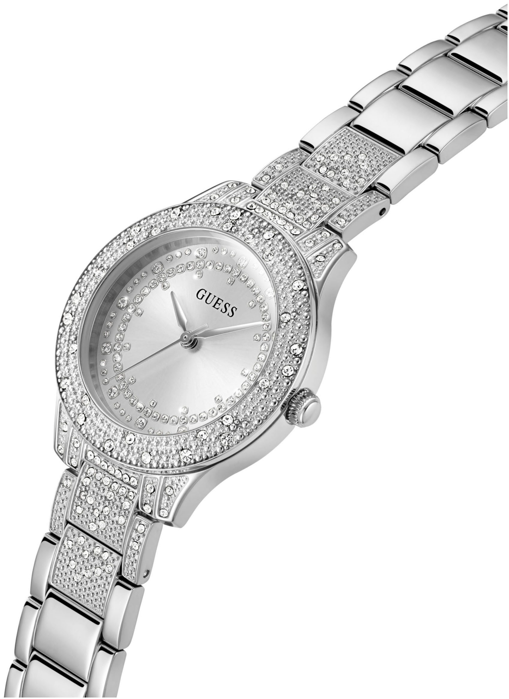 Guess Kwartshorloge Shooting star Horloge, dameshorloge, kristallen, mineraalglas, stalen band