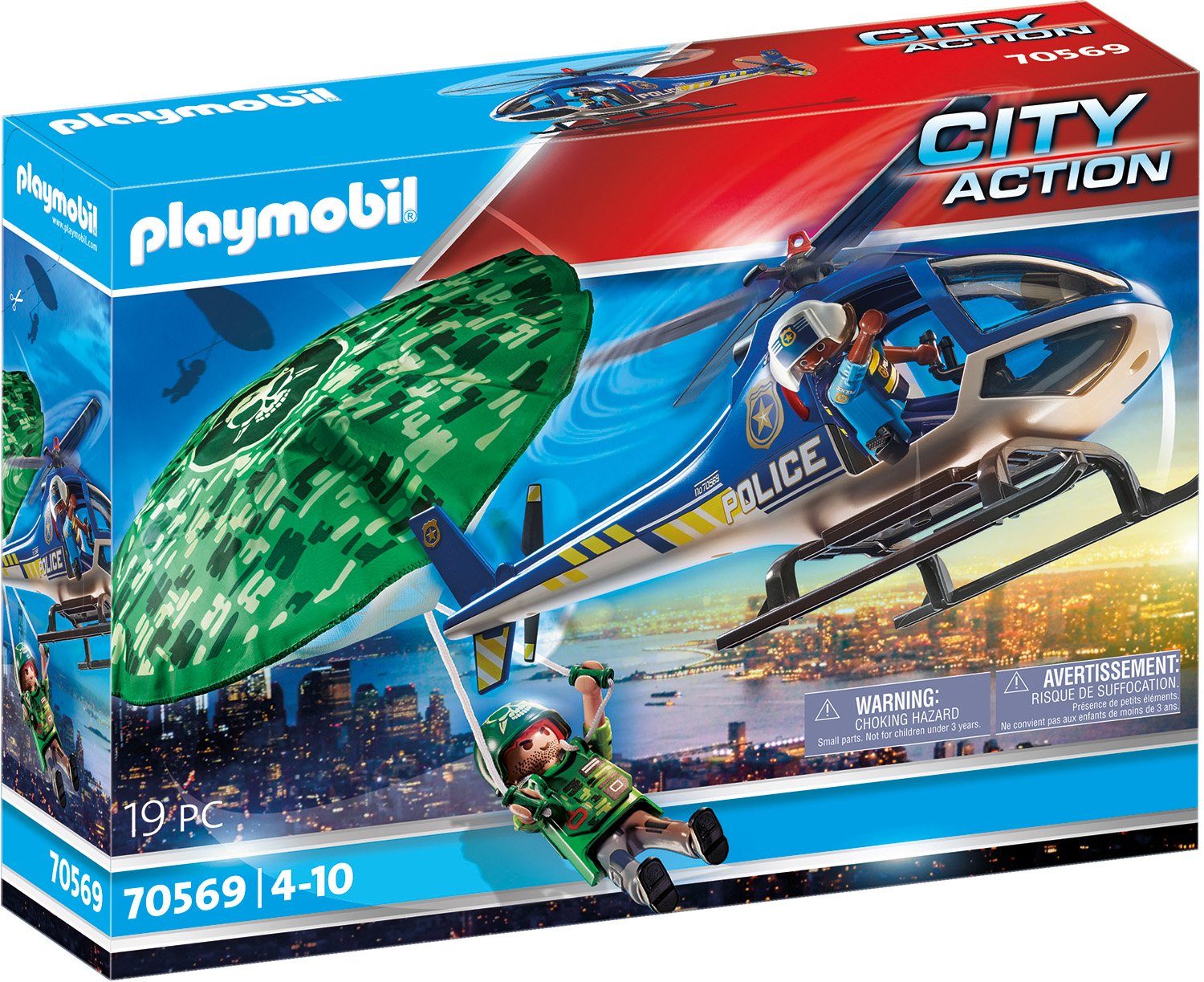 Playmobil® Constructie-speelset Politiehelikopter: parachute-achtervolging (70569), City Action...