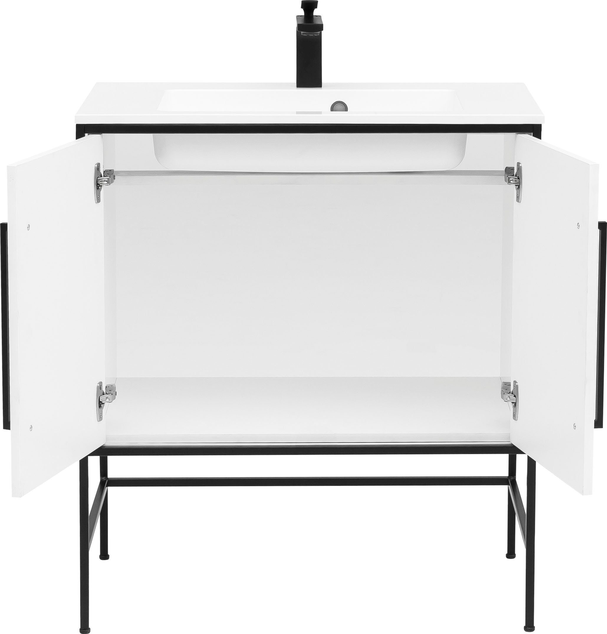 Schildmeyer Wastafelonderkast Moris met mineraalgietbak, breedte 77 cm