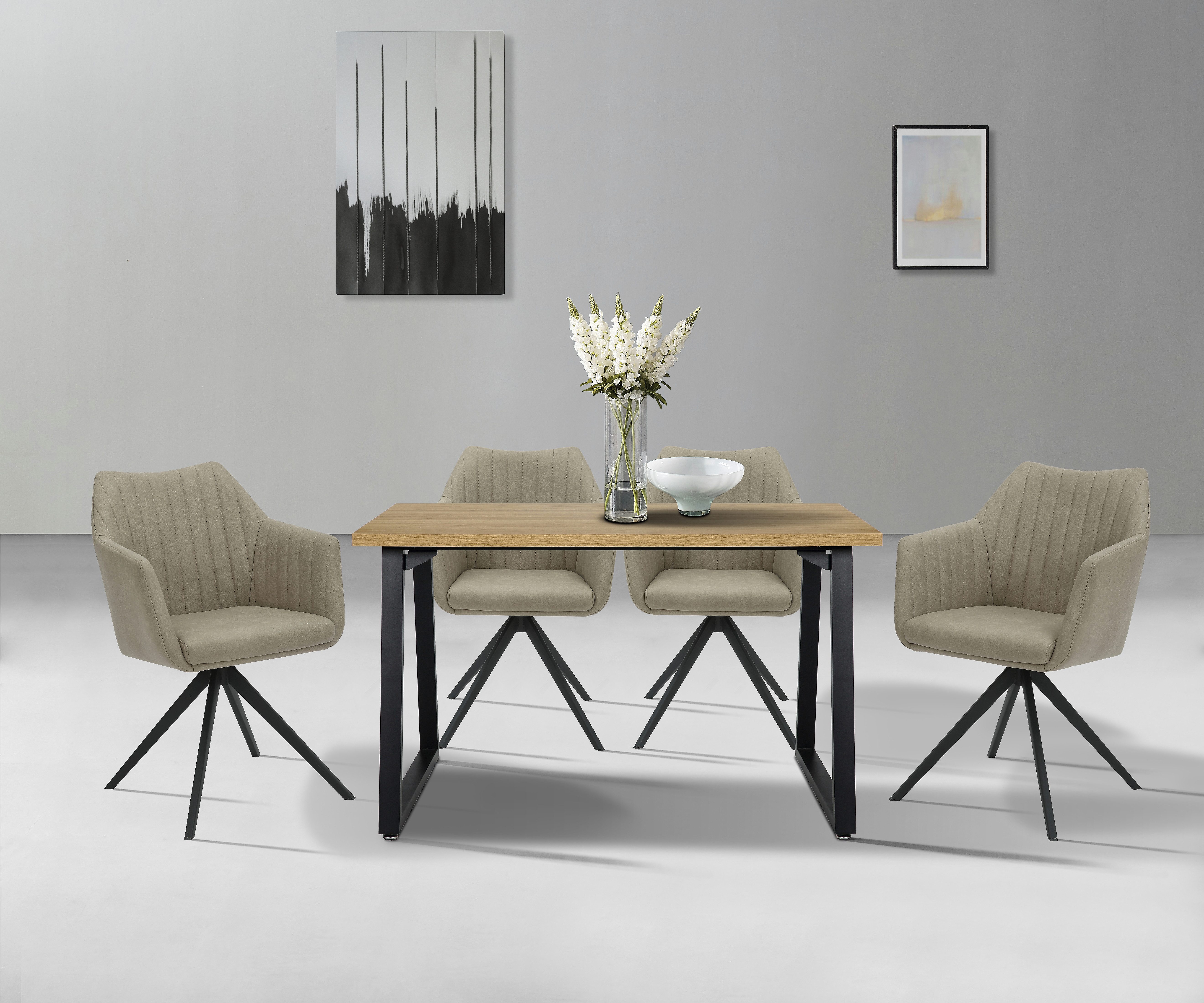 Home affaire Eettafel Soyans moderne kuipframe, in vier breedtes, melaminehars gecoat