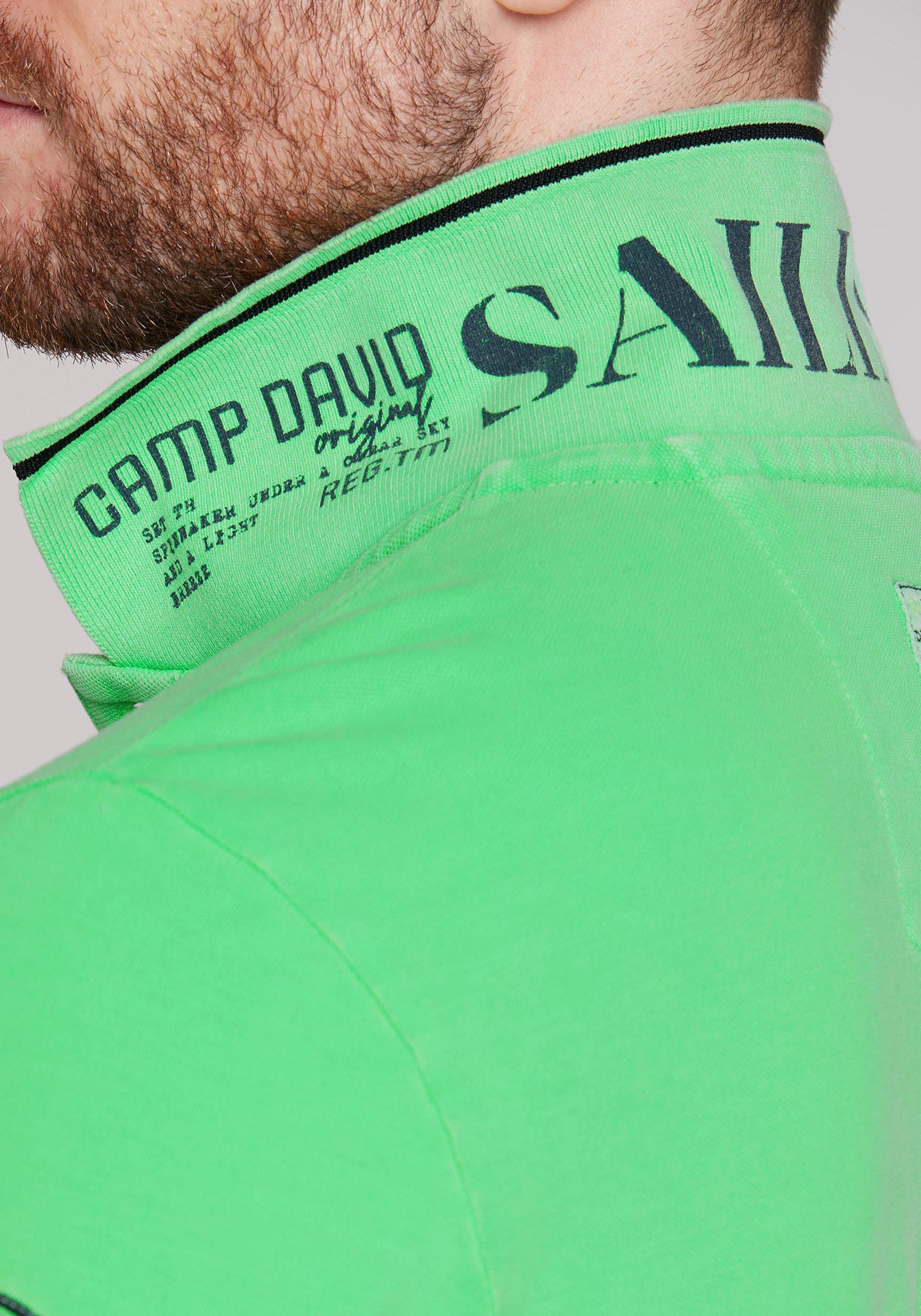CAMP DAVID Poloshirt met logo-applicaties