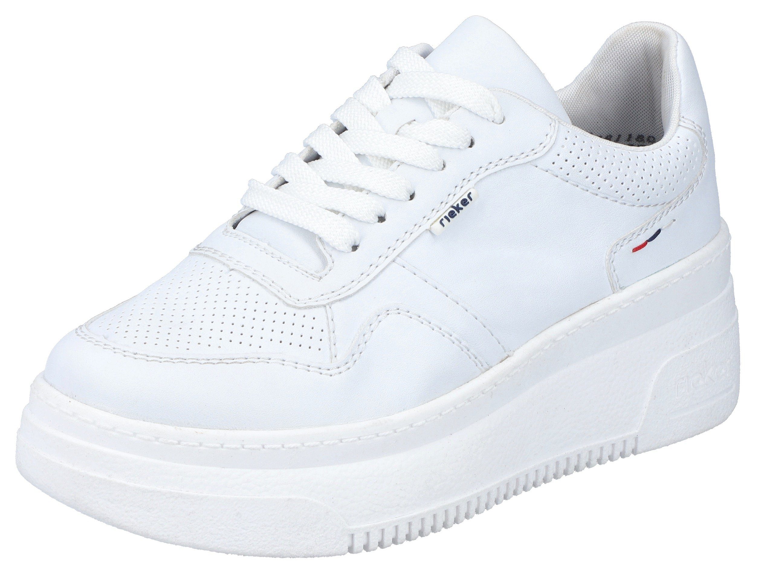 Rieker Plateausneakers met losse inlegzool, vrijetijdsschoen, lage schoen, veterschoen