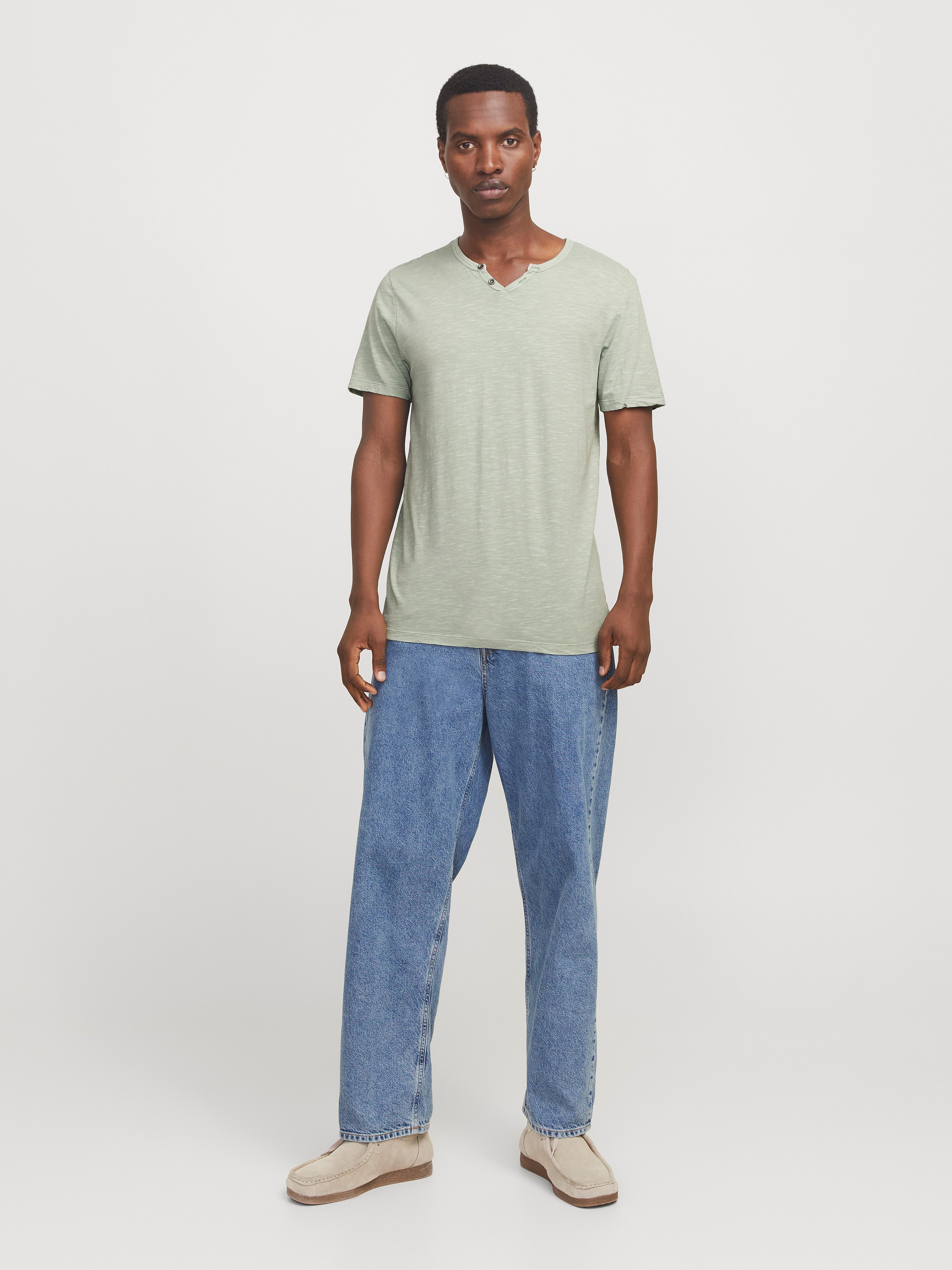Jack & Jones T-shirt JJESPLIT NECK TEE SS NOOS