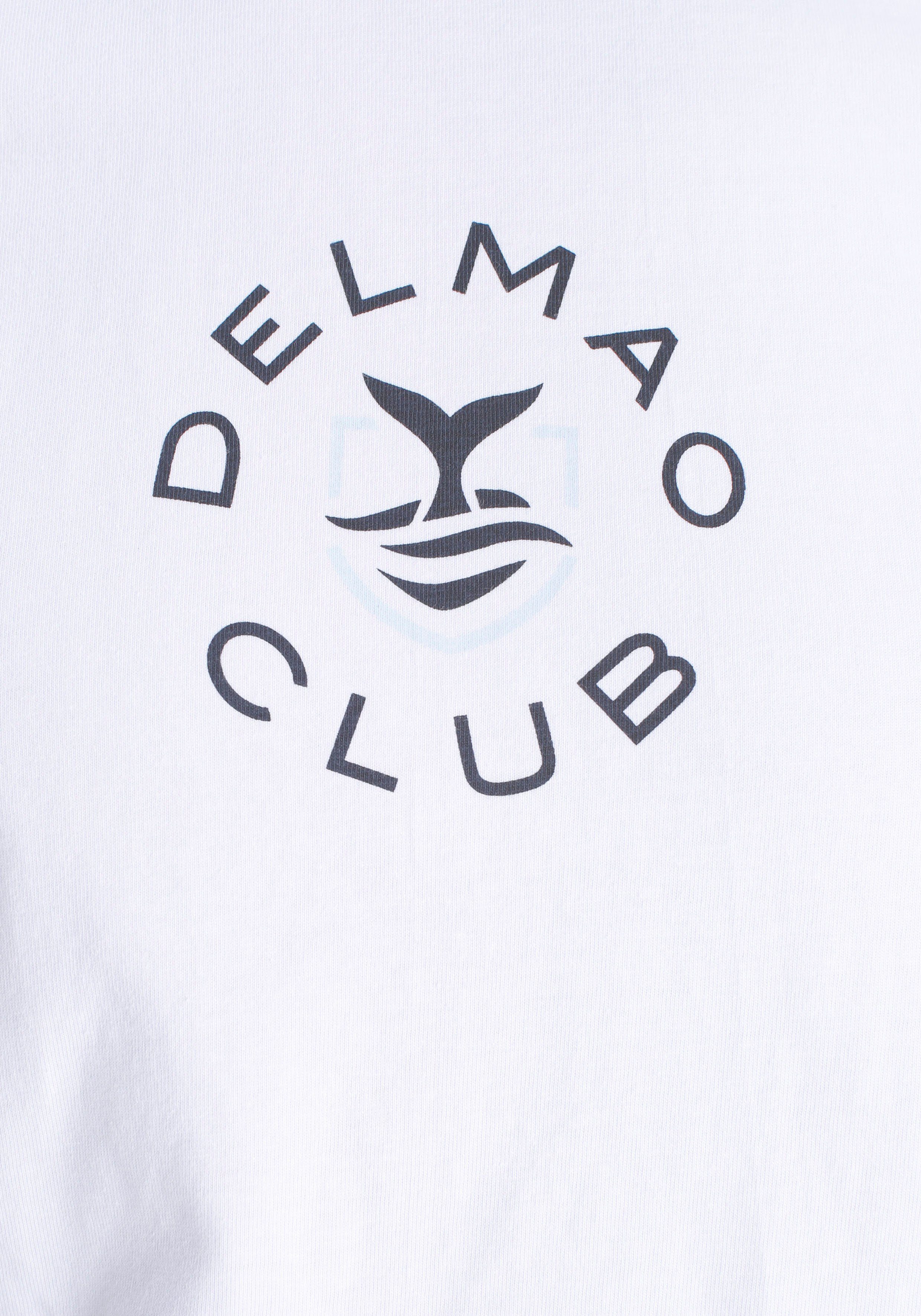DELMAO T-shirt Korte mouw, casual pasvorm, met print en opschrift, ronde hals