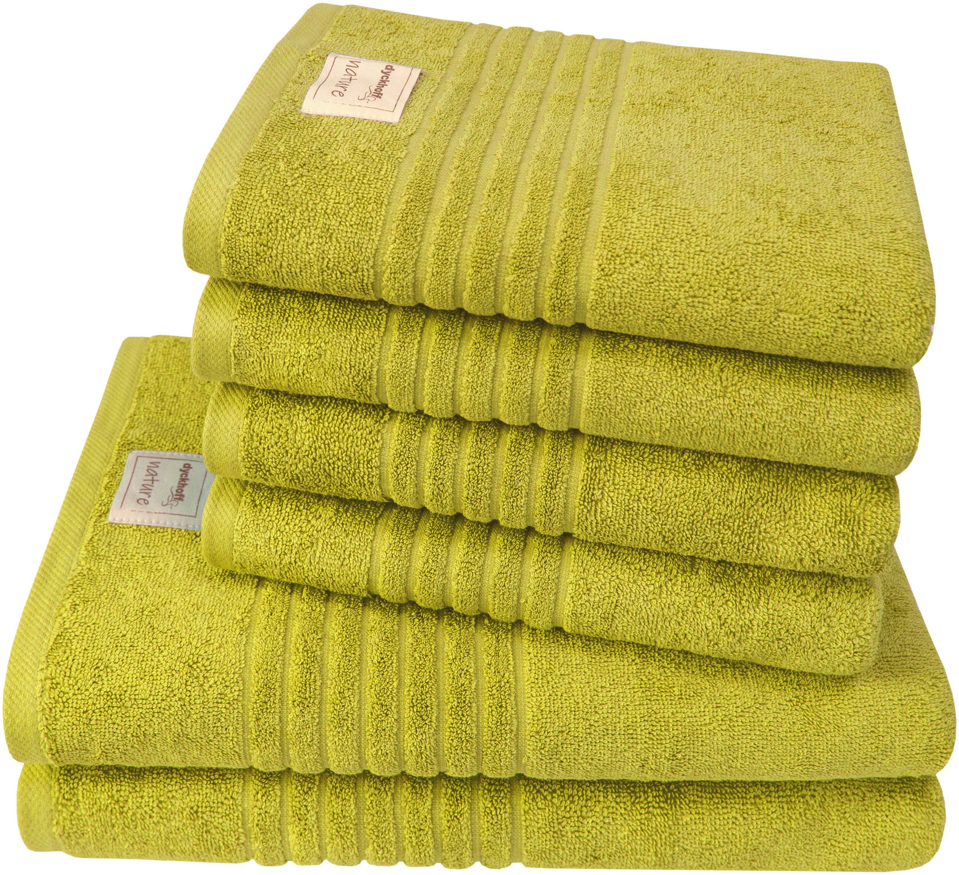 Dyckhoff Handdoekenset Naturel (set, 6 stuks) handdoeken groen
