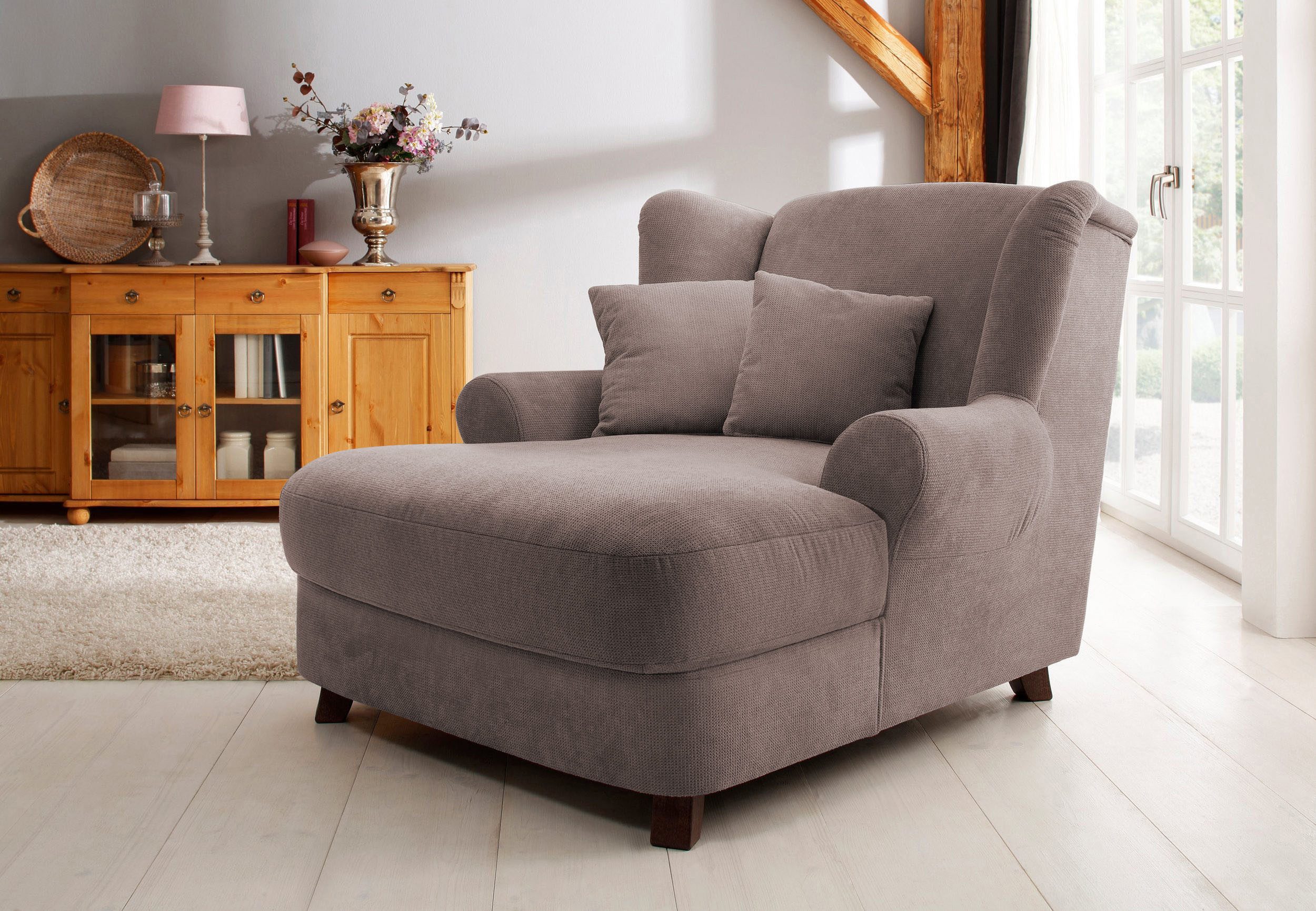 Home affaire XXL-fauteuil Oase met golvenondersteuning en 2 decoratieve kussens