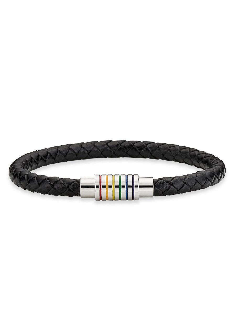 Bruno Banani Leren armband Sieraad Geschenk, Armband regenboog lederen band Zilver