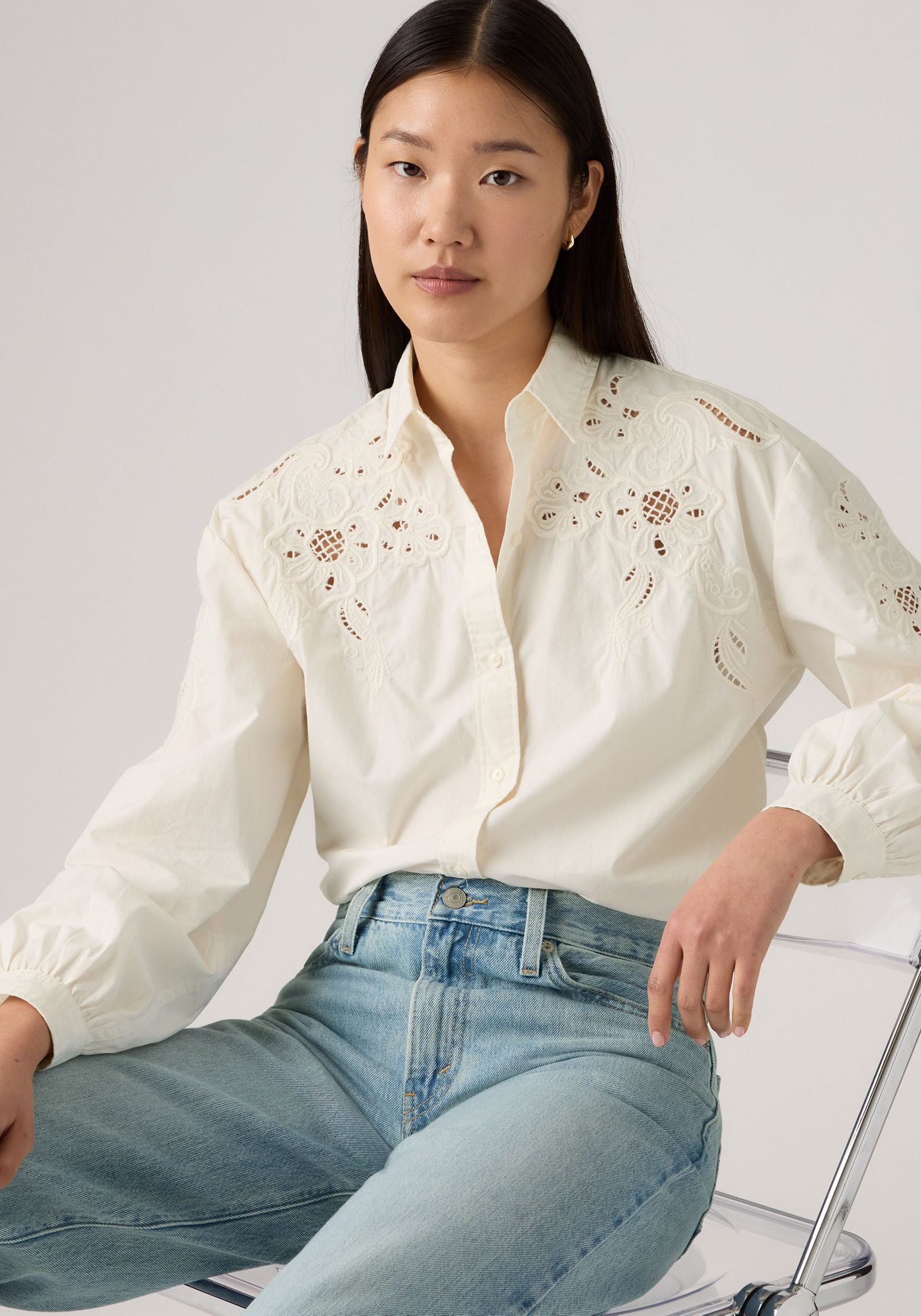 Levi's® Overhemdblouse JAMIE HOLIDAY SHI met broderie anglaise