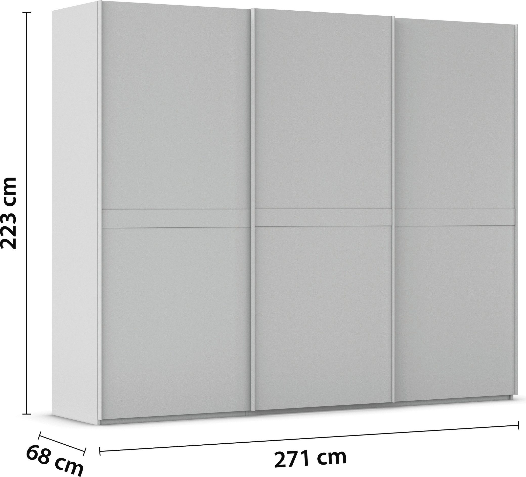 rauch Schuifdeurkast Kledingkast kast garderobe slaapkamerkast SCALE-LINE edel uiterlijk met buikband in corpuskleur decorfront made in germany
