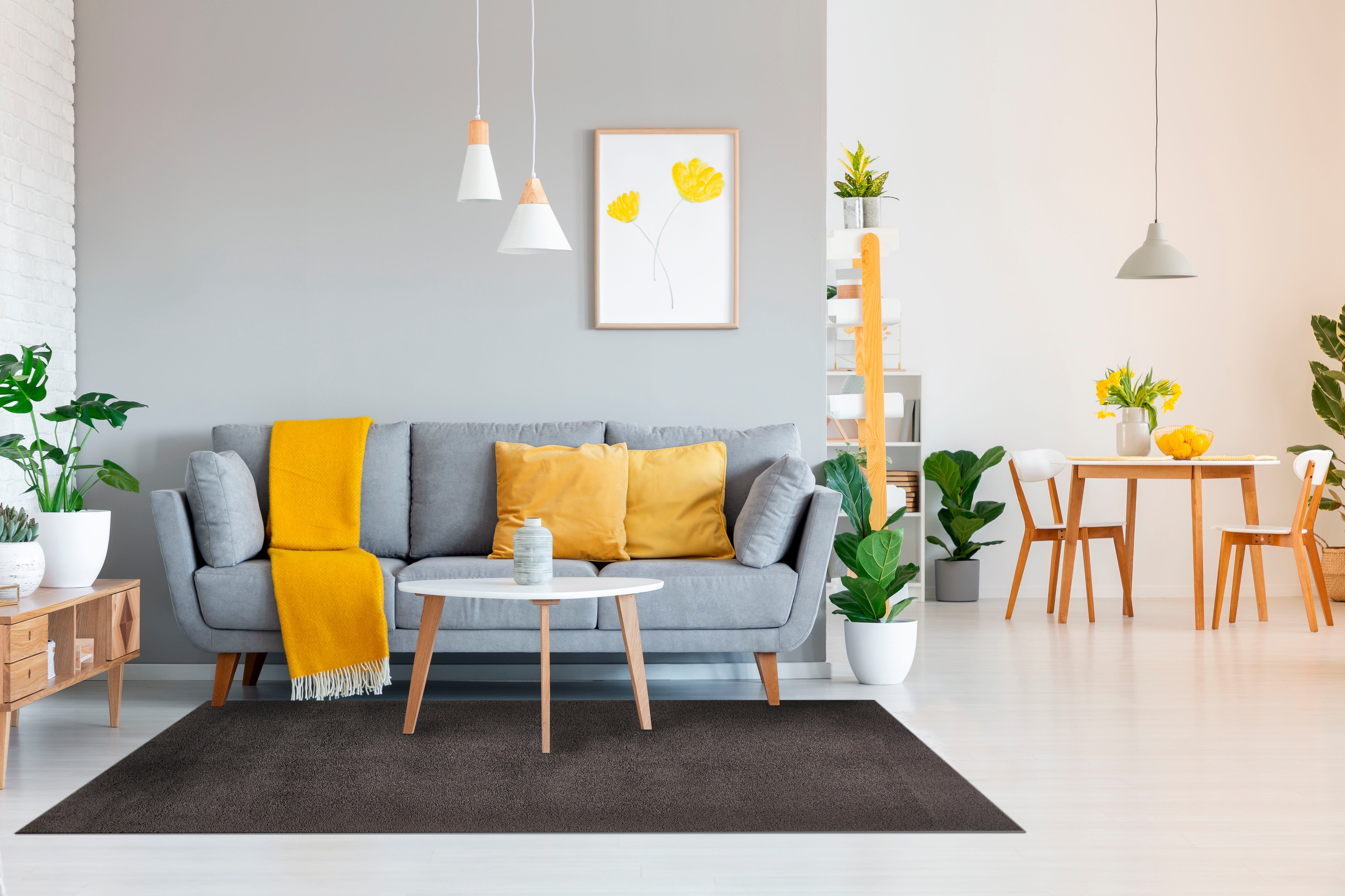 my home Vloerkleed Santos Effen kleuren, zeer zachte pool, voetwarm