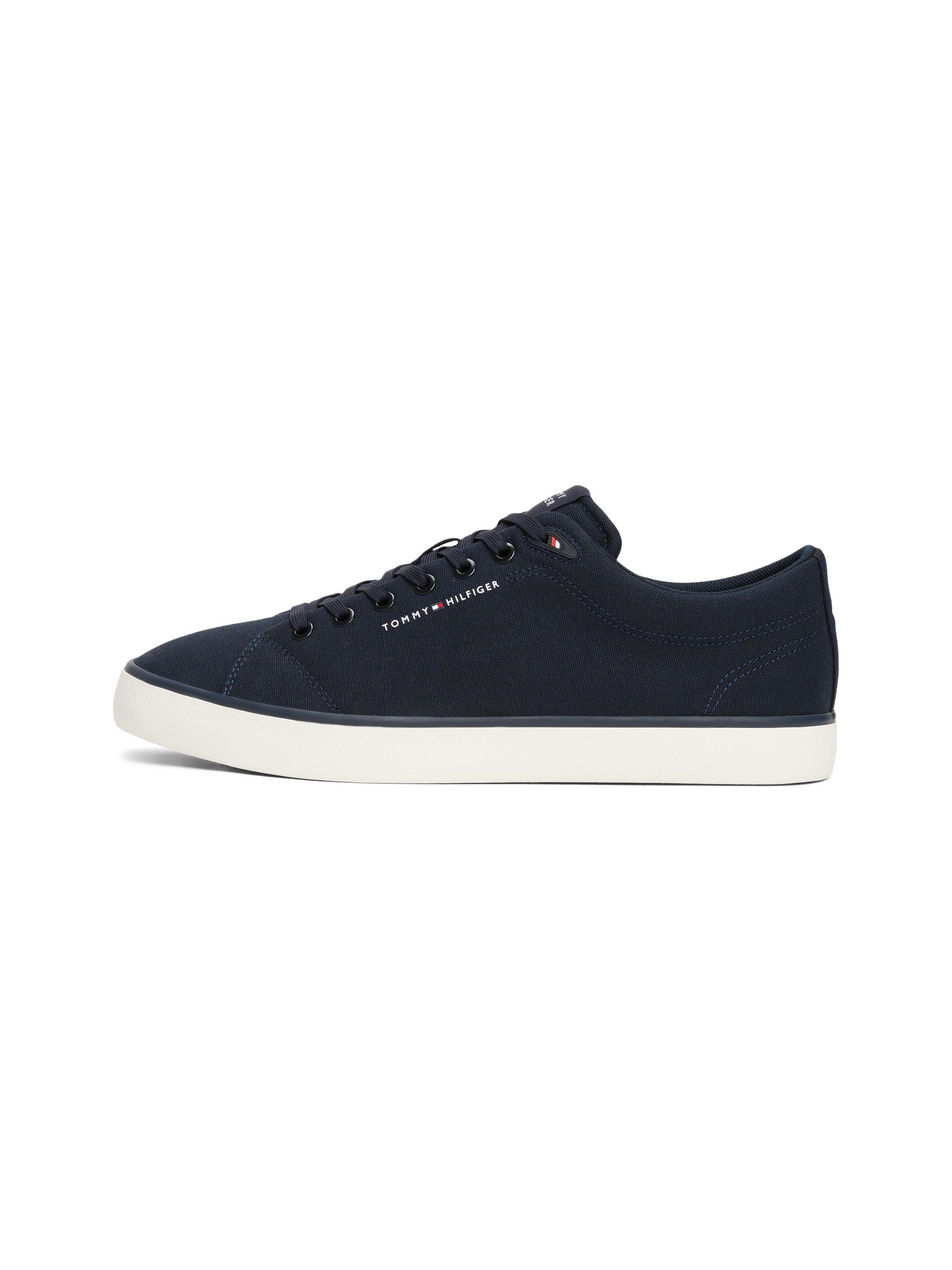 Tommy Hilfiger Sneakers TH HI VULC LOW CORE CANVAS , vrijetijdsschoen, lage schoen, veterschoenen met zacht gepolsterde schacht