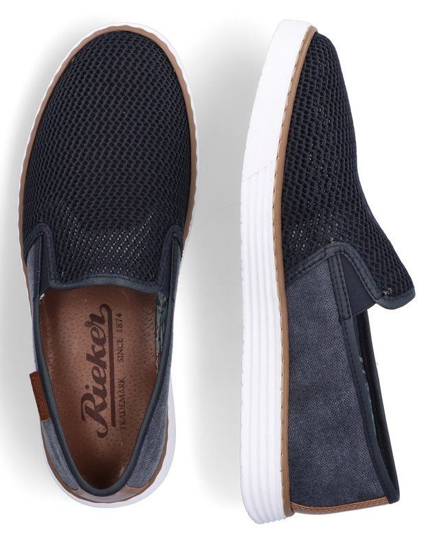 Rieker Slip-on sneakers Casual slipper, vrijetijdsschoen met gemusterd binnenfutter