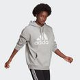 adidas performance sweatshirt essentials logo boyfriend fleece-hoody grijs